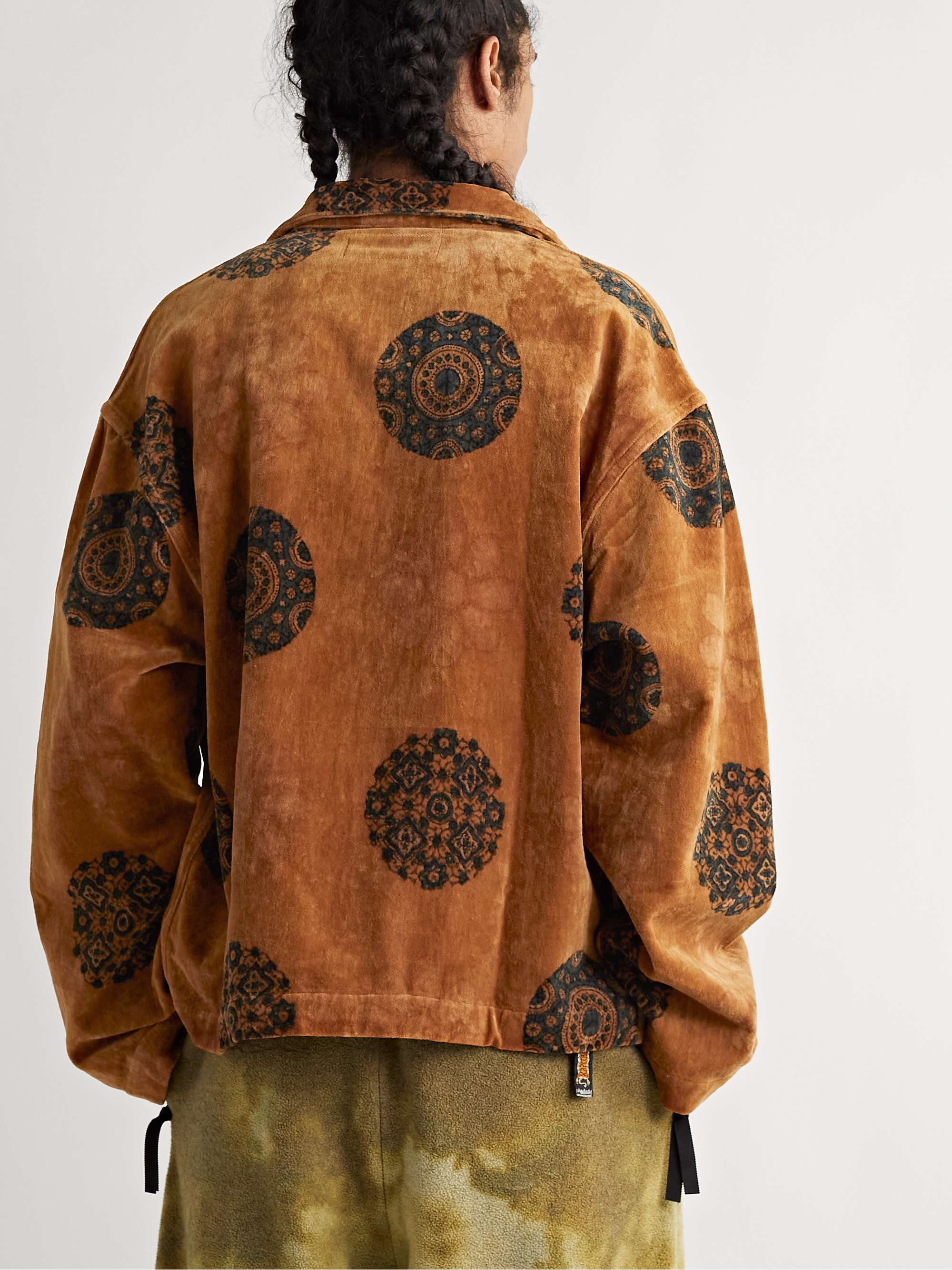 STORY MFG. Short on Time Embellished Organic Cotton-Velvet Jacket