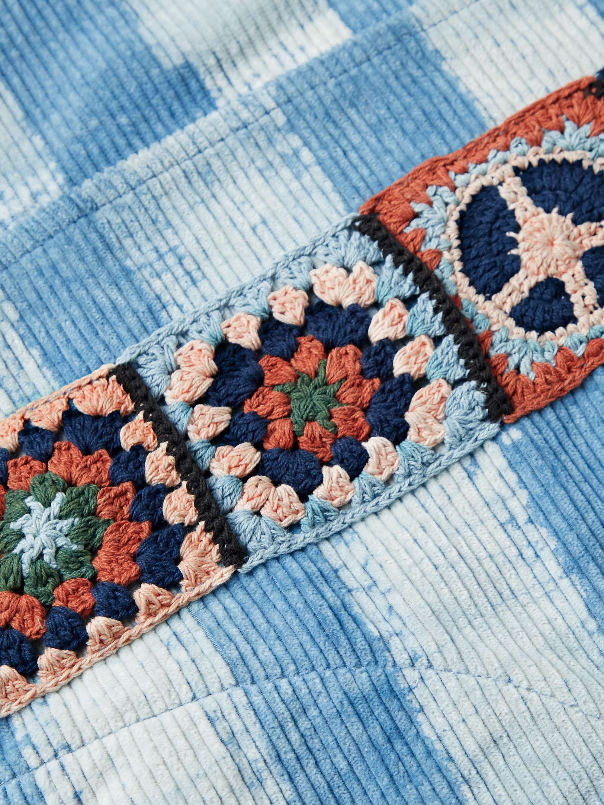 STORY MFG. Polite Oversized Crochet-Trimmed Organic Cotton-Corduroy Sweatshirt