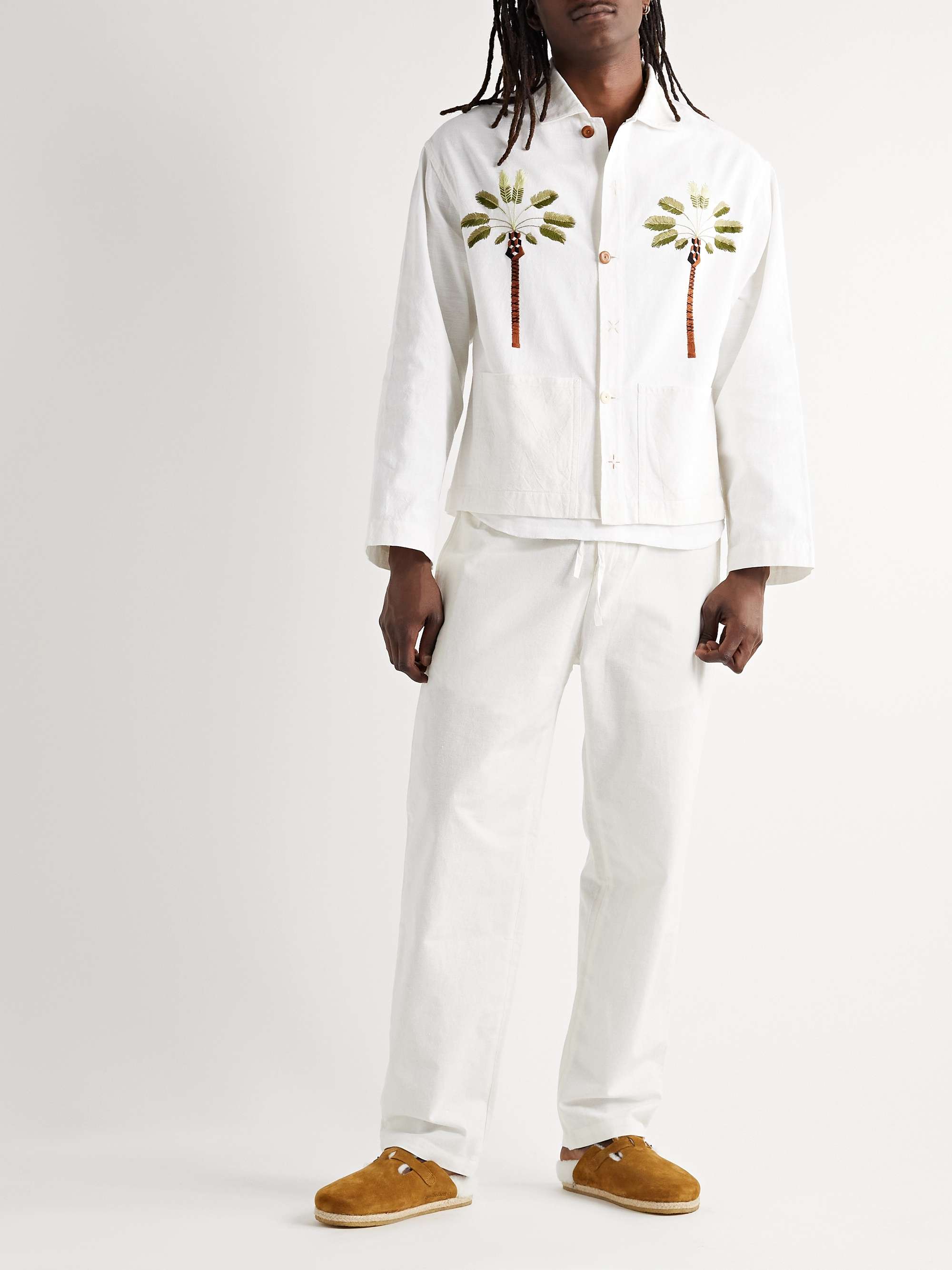 Short on Time Embroidered Organic Cotton Chore Jacket