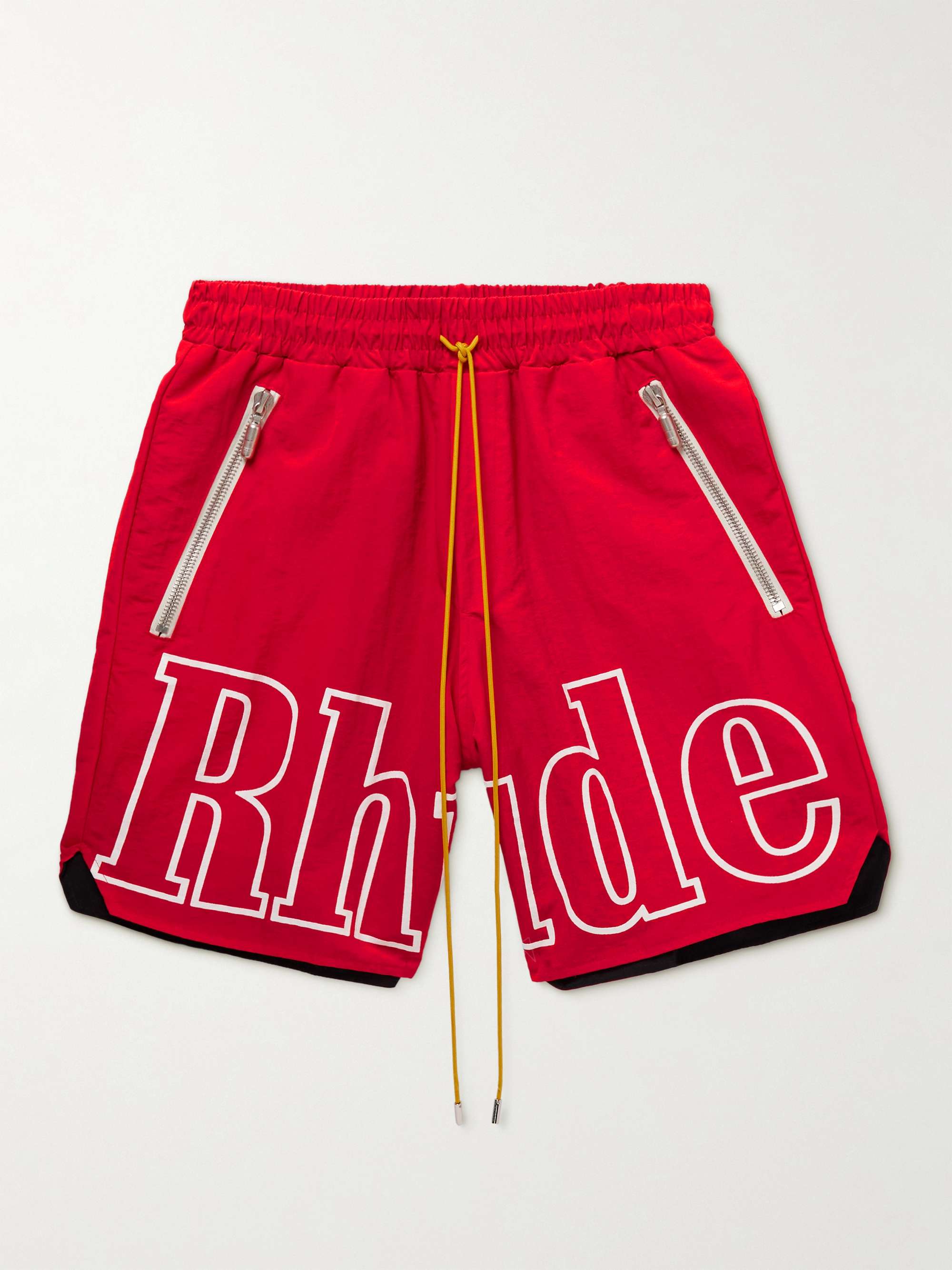 RHUDE Straight-Leg Logo-Print Shell Drawstring Shorts