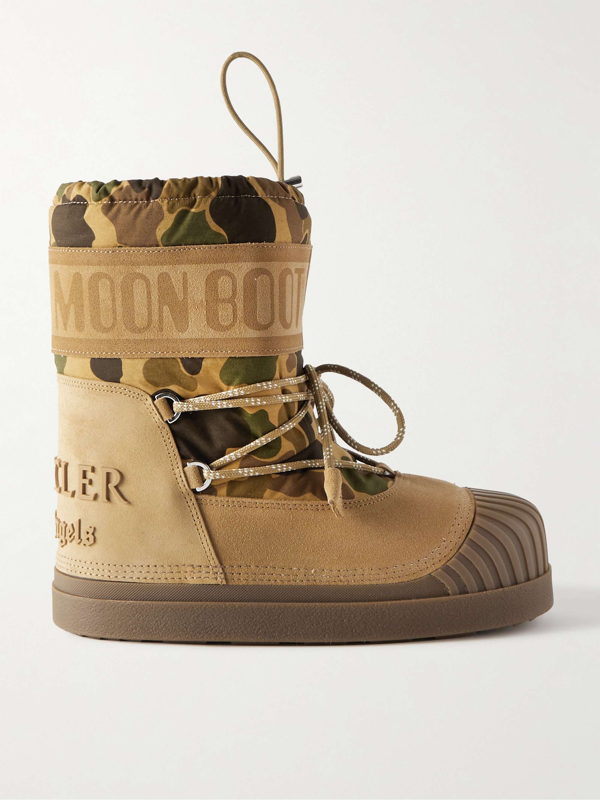 MONCLER GENIUS 8 Moncler Palm Angels + Moon Boot Shedir Fleece-Lined Camouflage-Print Canvas and Suede Snow Boots