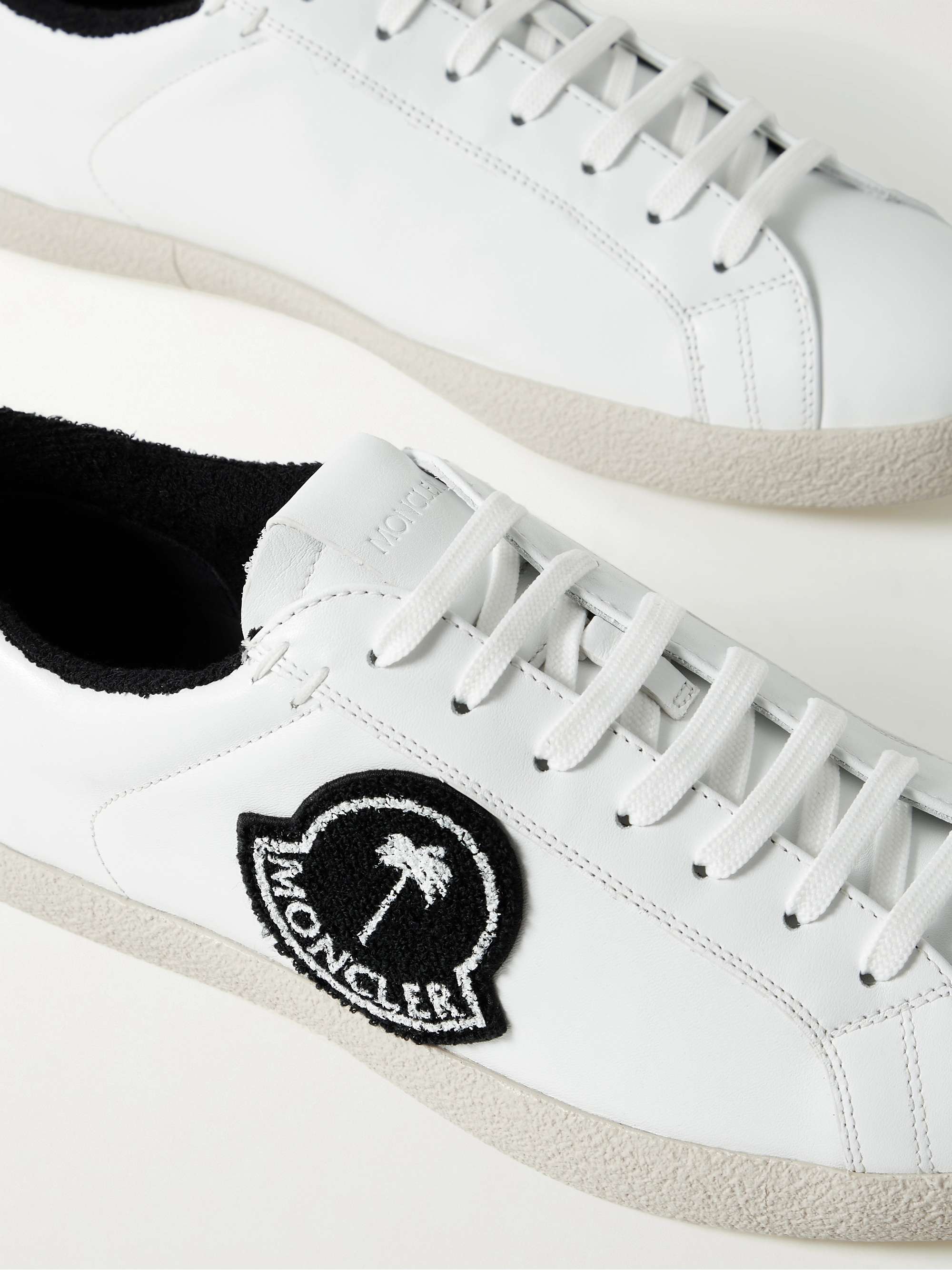 8 Moncler Palm Angels Ryangels Terry-Trimmed Leather Sneakers