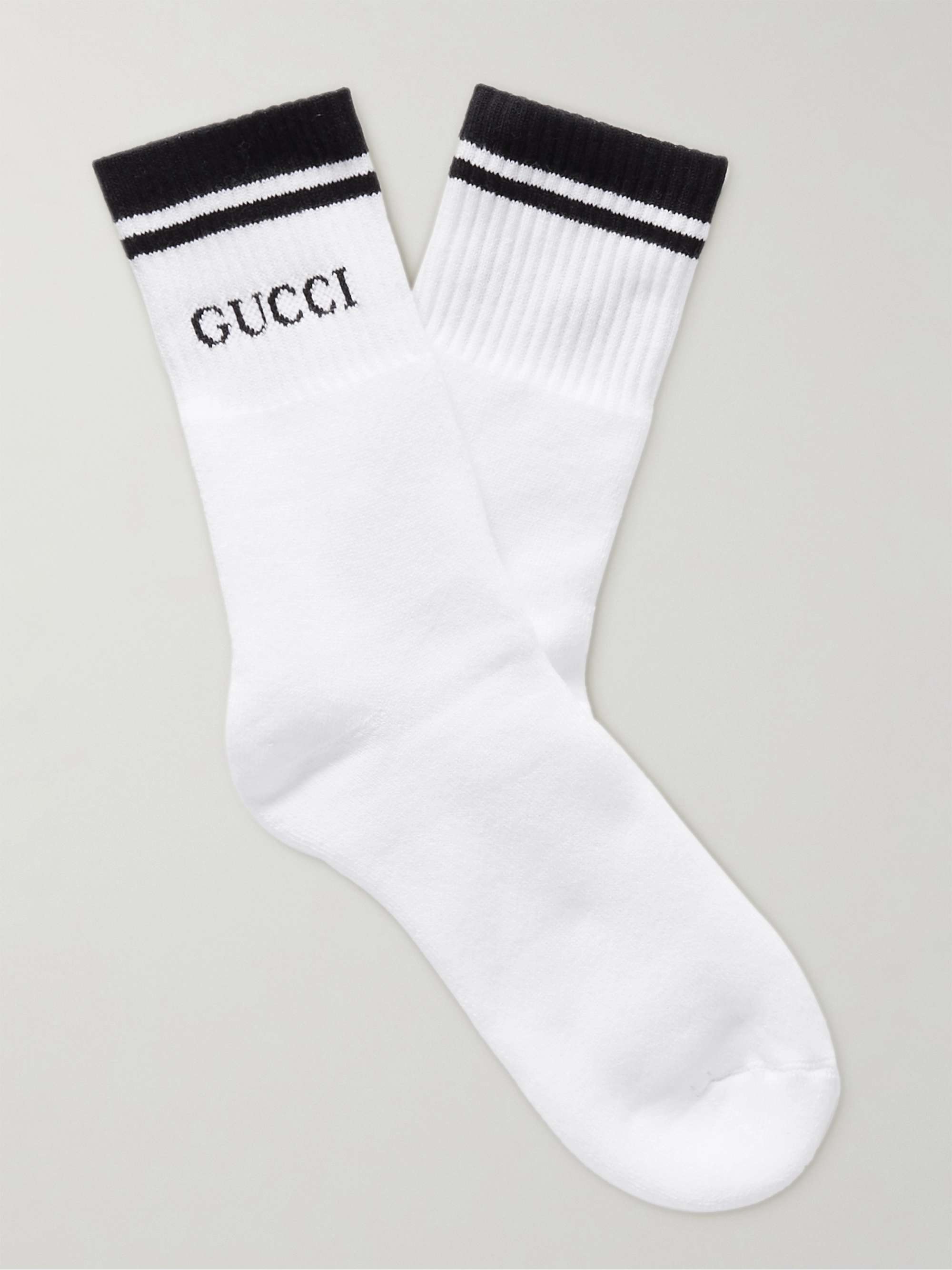 GUCCI Logo-Intarsia Stretch Cotton-Blend Socks