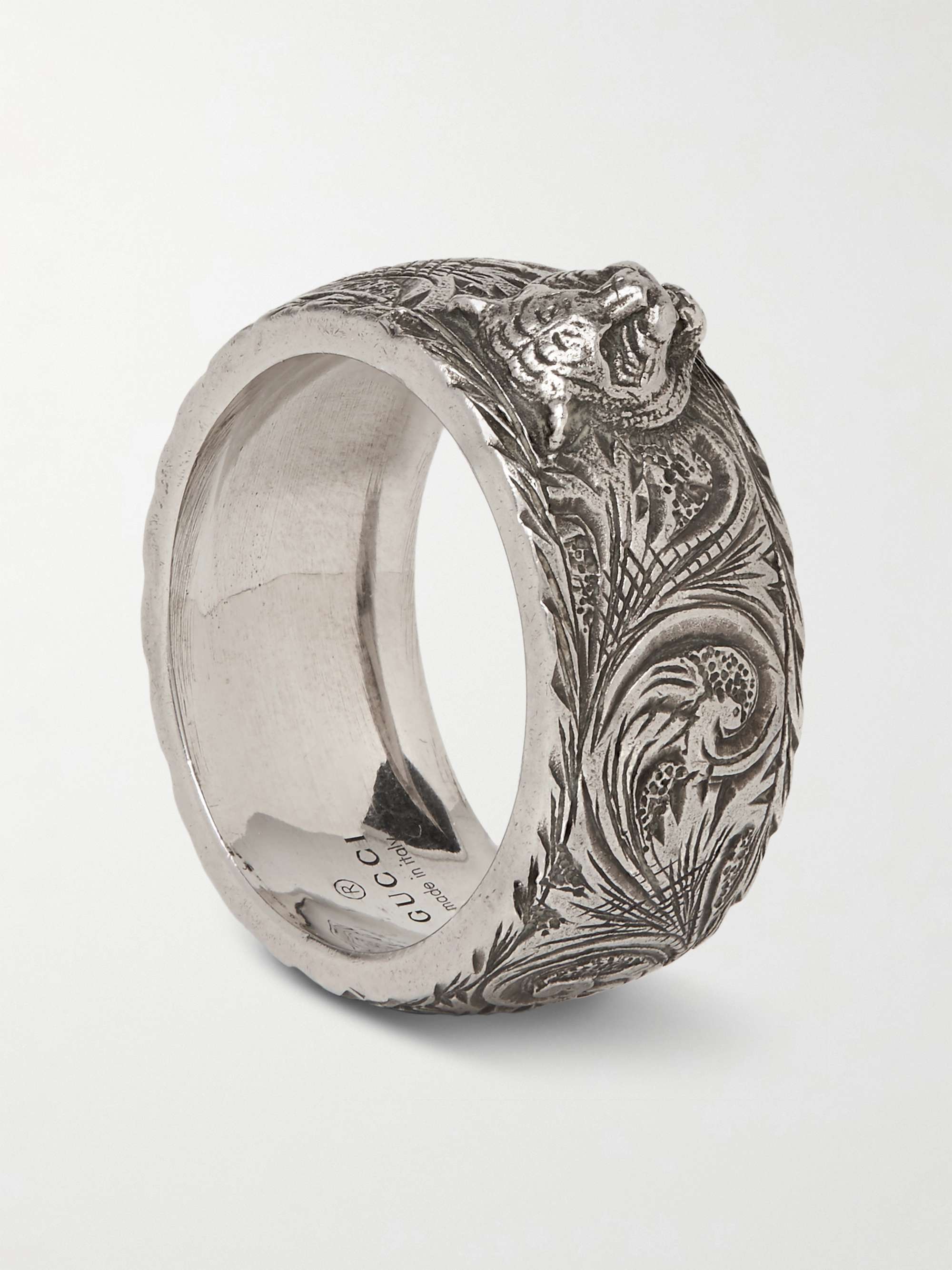 GUCCI Engraved Silver Ring