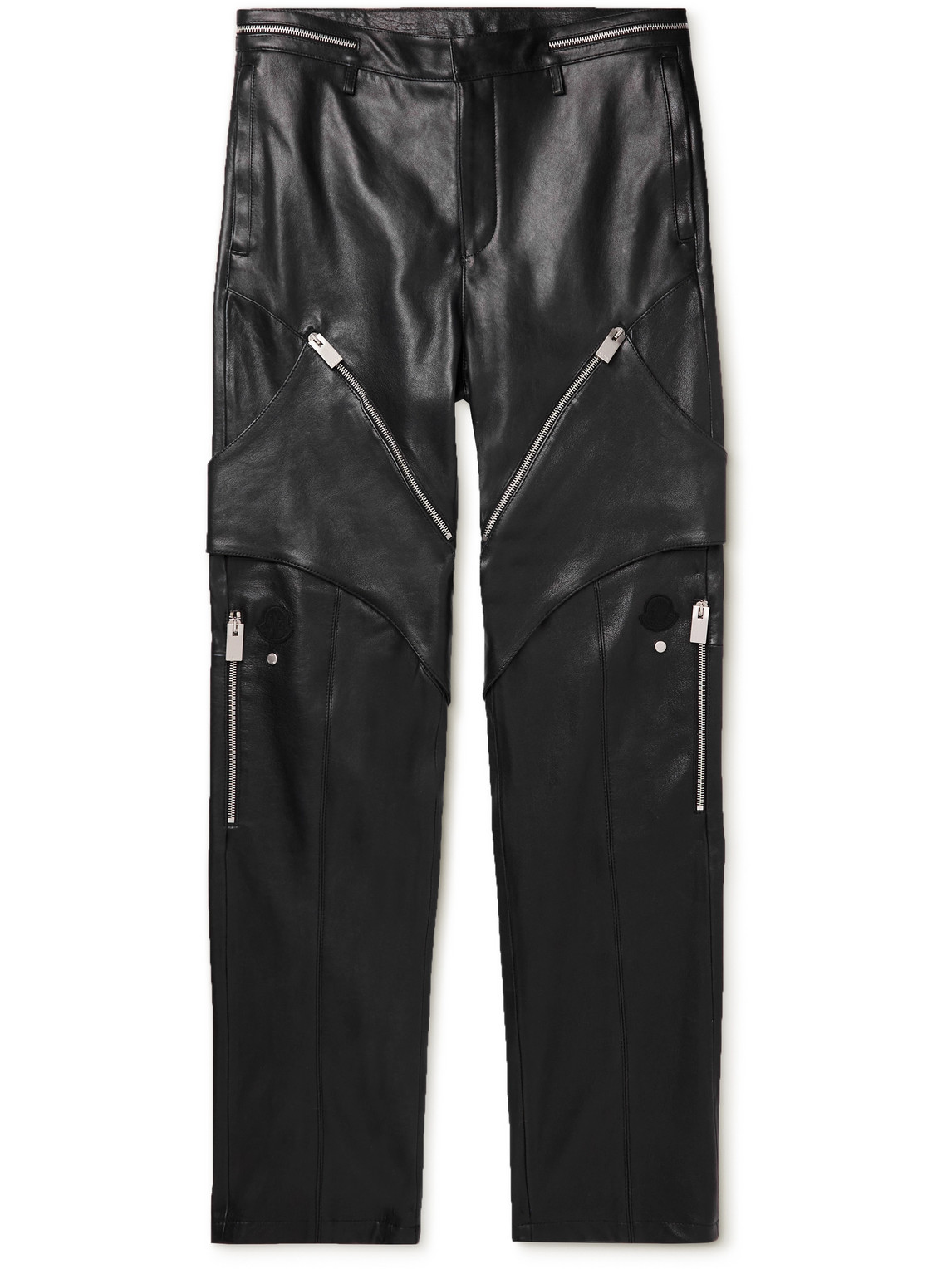 Moncler Genius Alyx Straight-Leg Panelled Zip-Embellished Leather Trousers