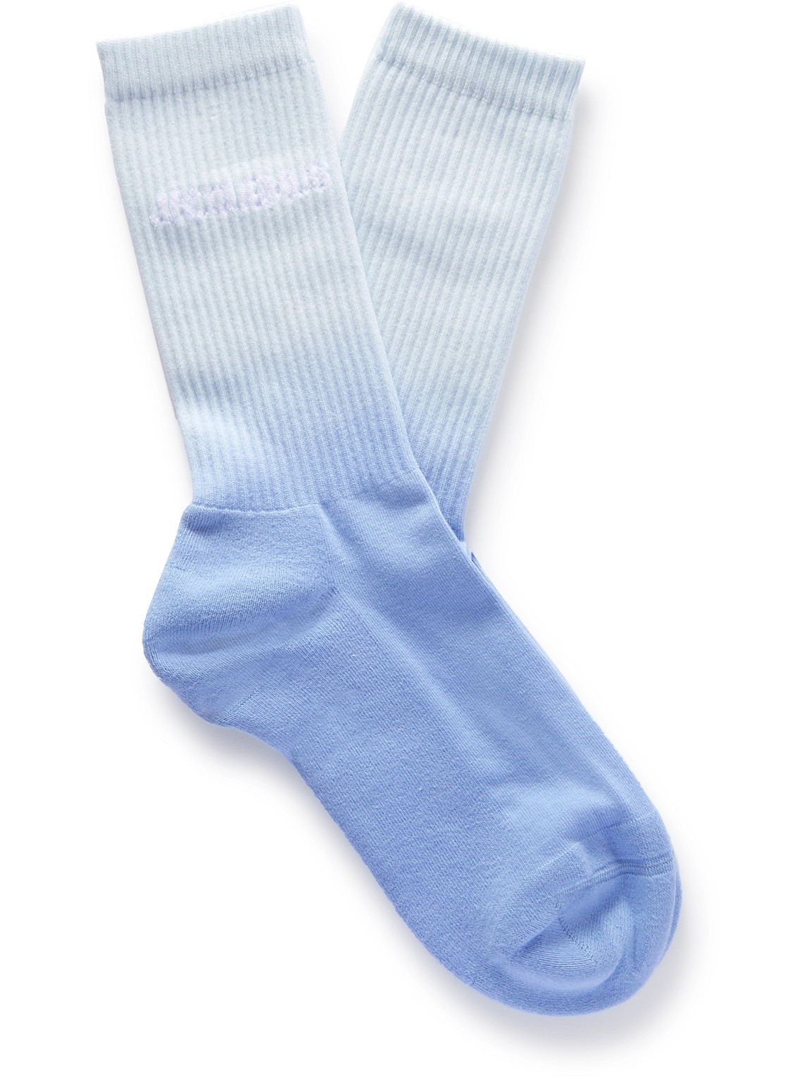 Ribbed Dégradé Cotton-Blend Socks