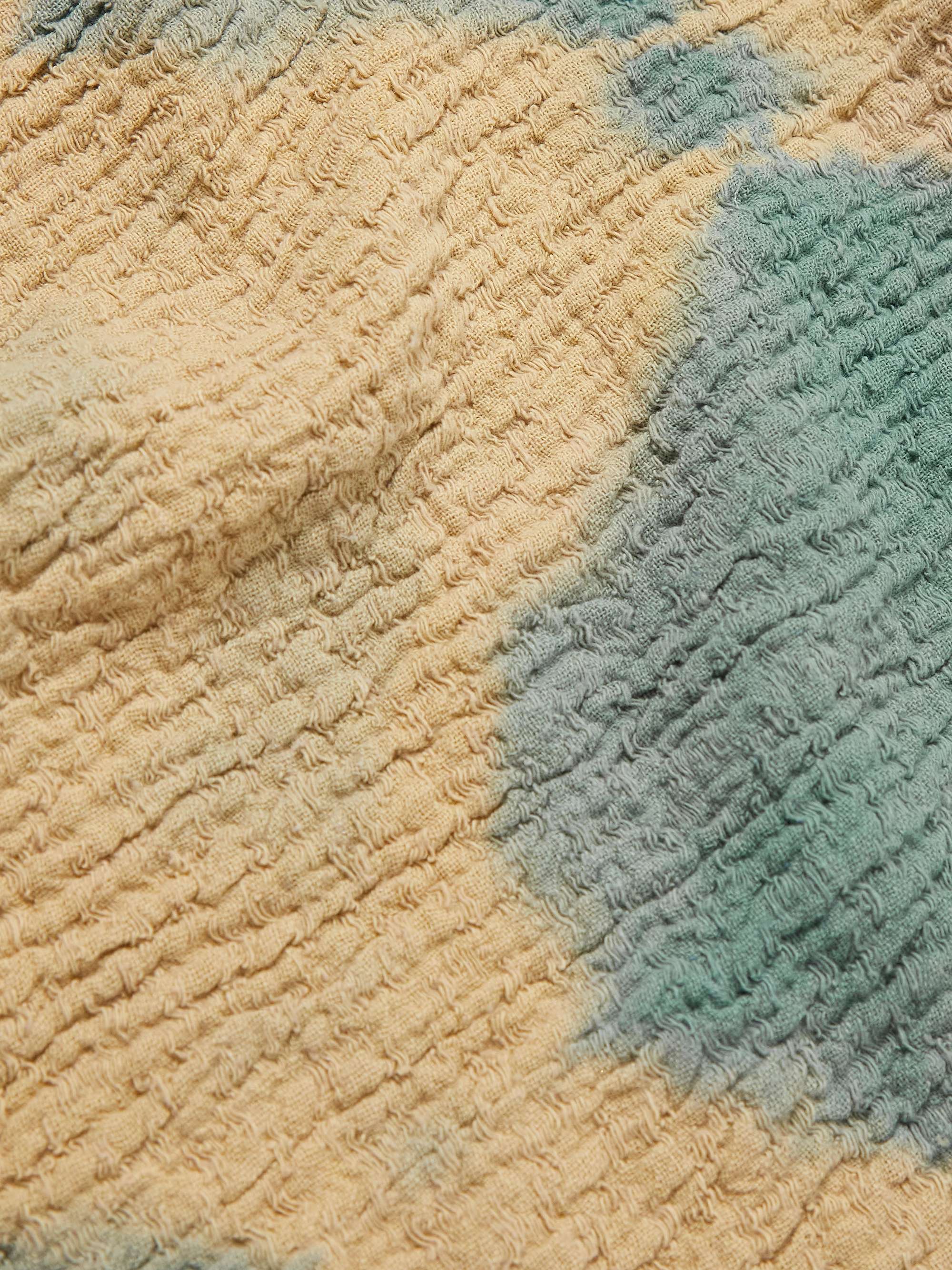 NICHOLAS DALEY Tasseled Tie-Dyed Cotton-Gauze Scarf