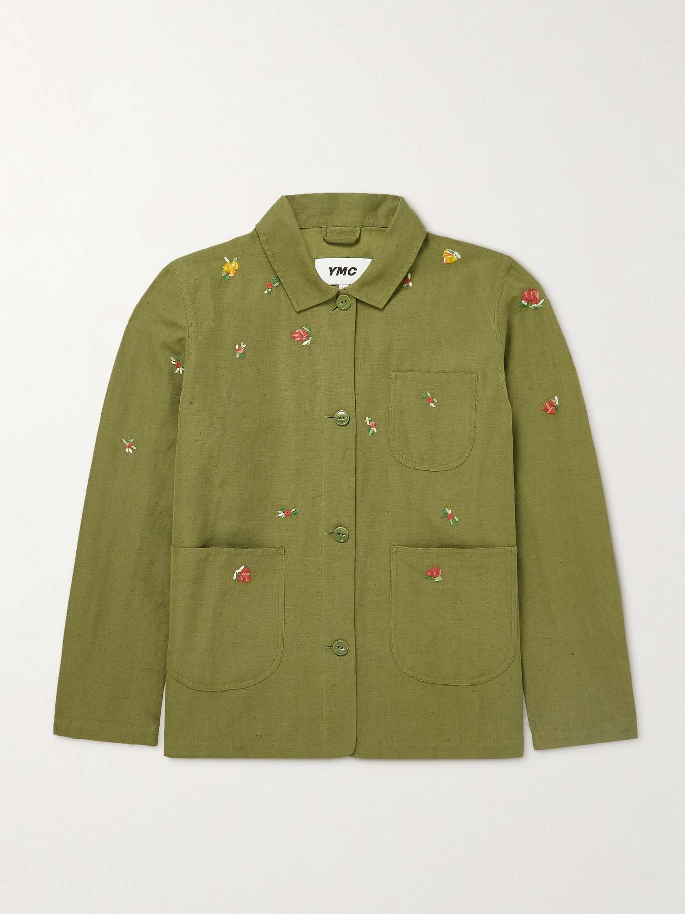 mrporter.com | Embroidered Slub Linen and Cotton-Blend Chore Jacket