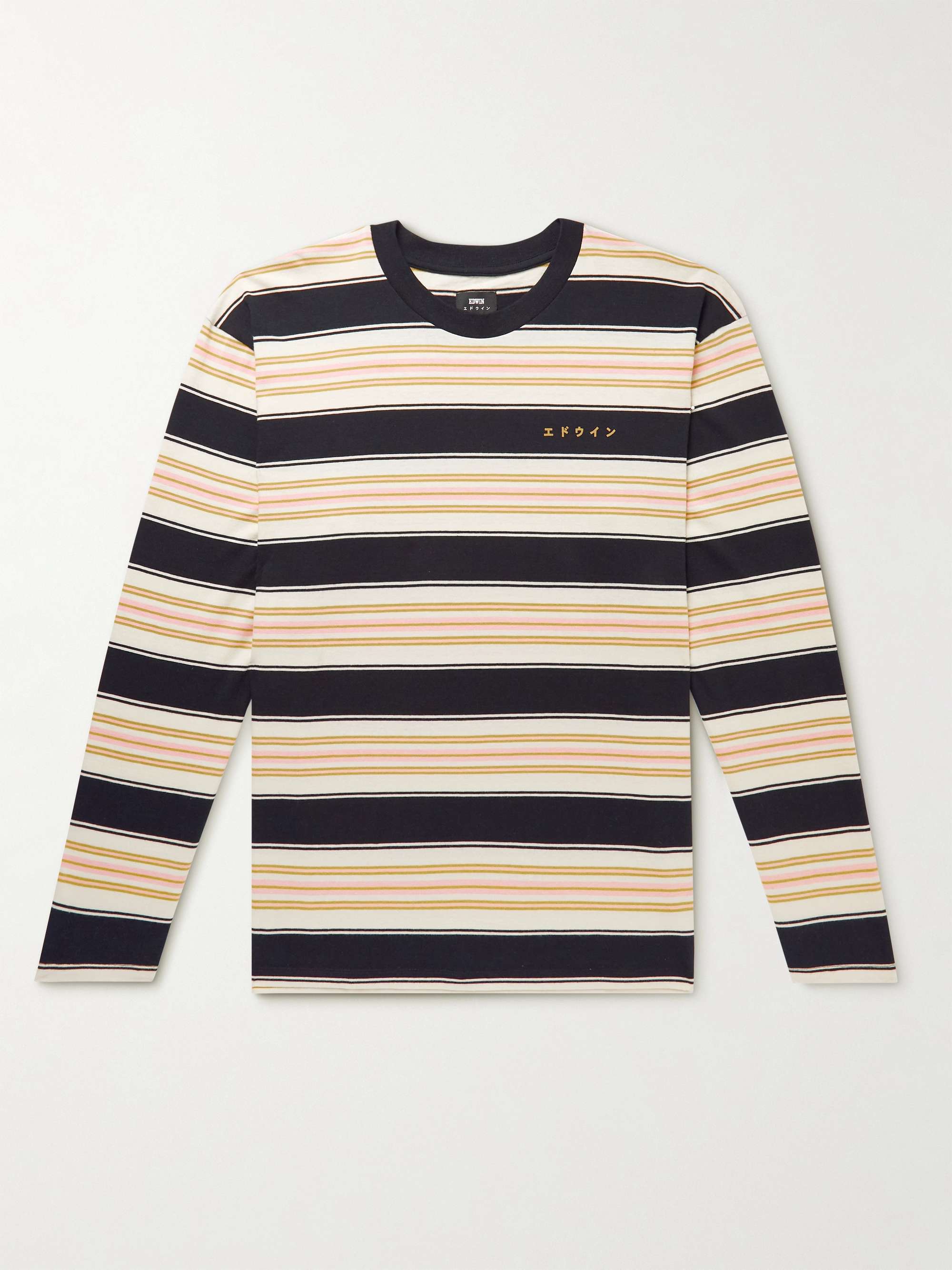 EDWIN Printed Striped Cotton-Jersey T-Shirt