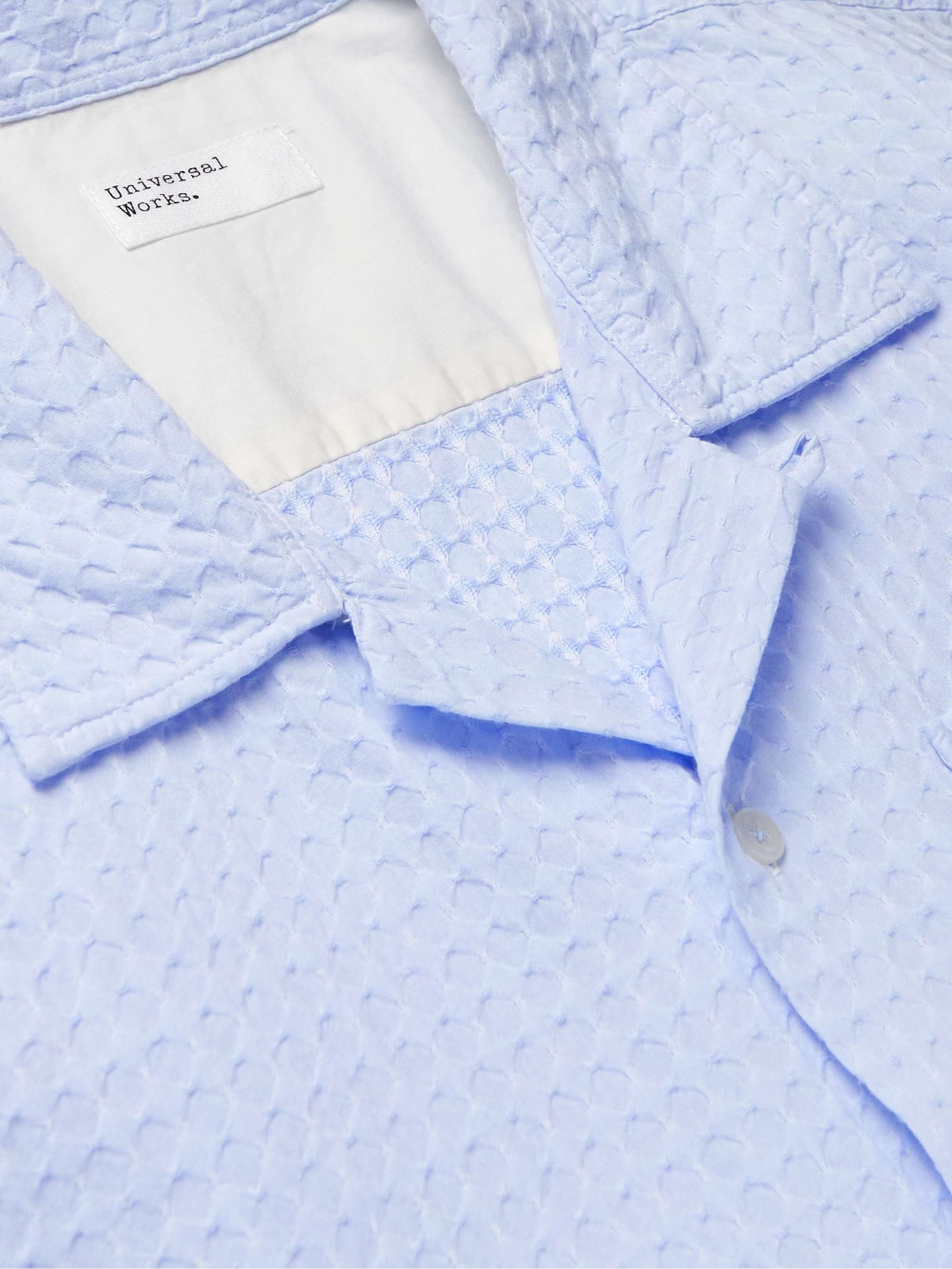 UNIVERSAL WORKS Delos Convertible-Collar Textured-Cotton Shirt