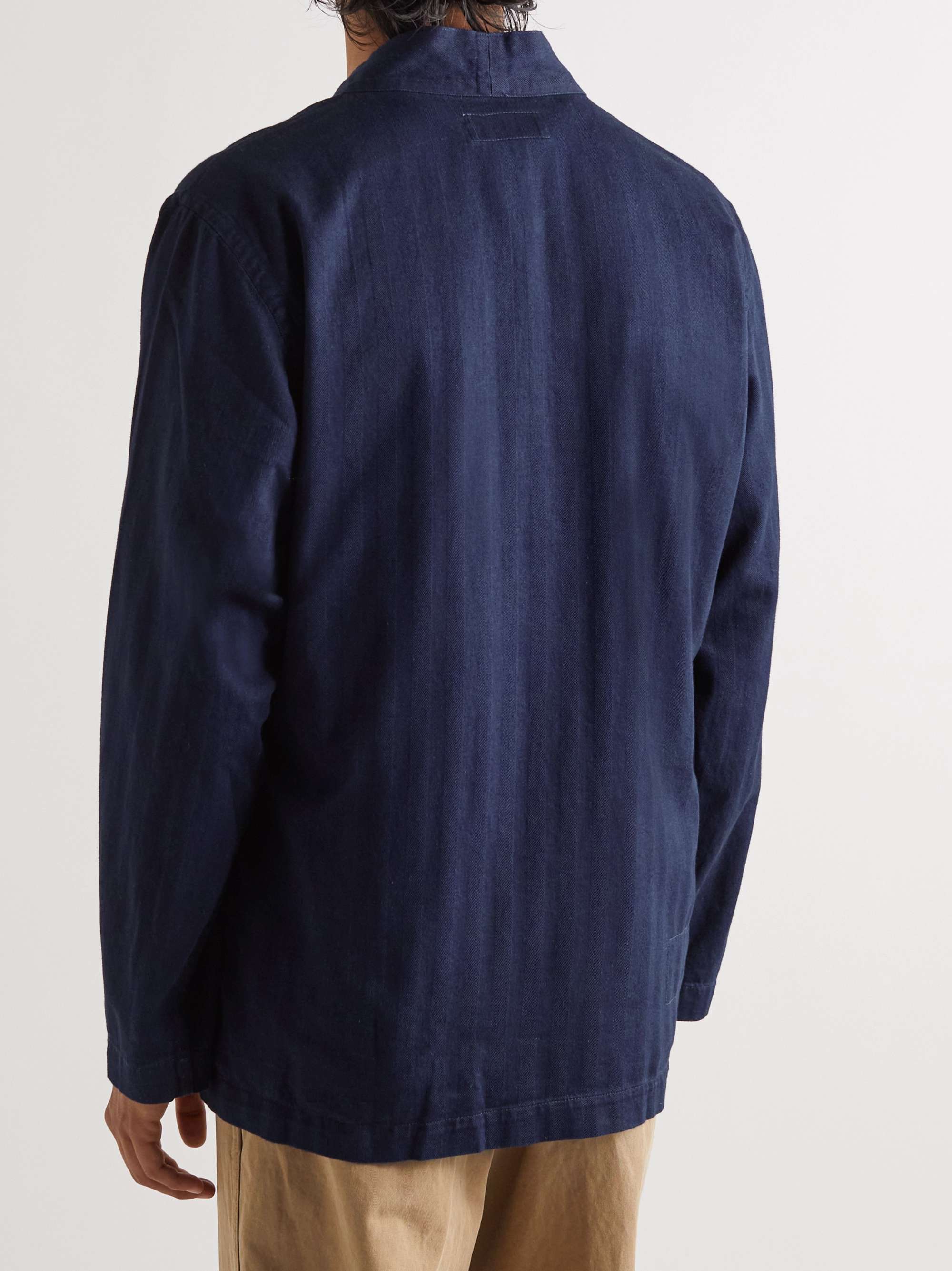 UNIVERSAL WORKS Kyoto Indigo-Dyed Herringbone Denim Jacket