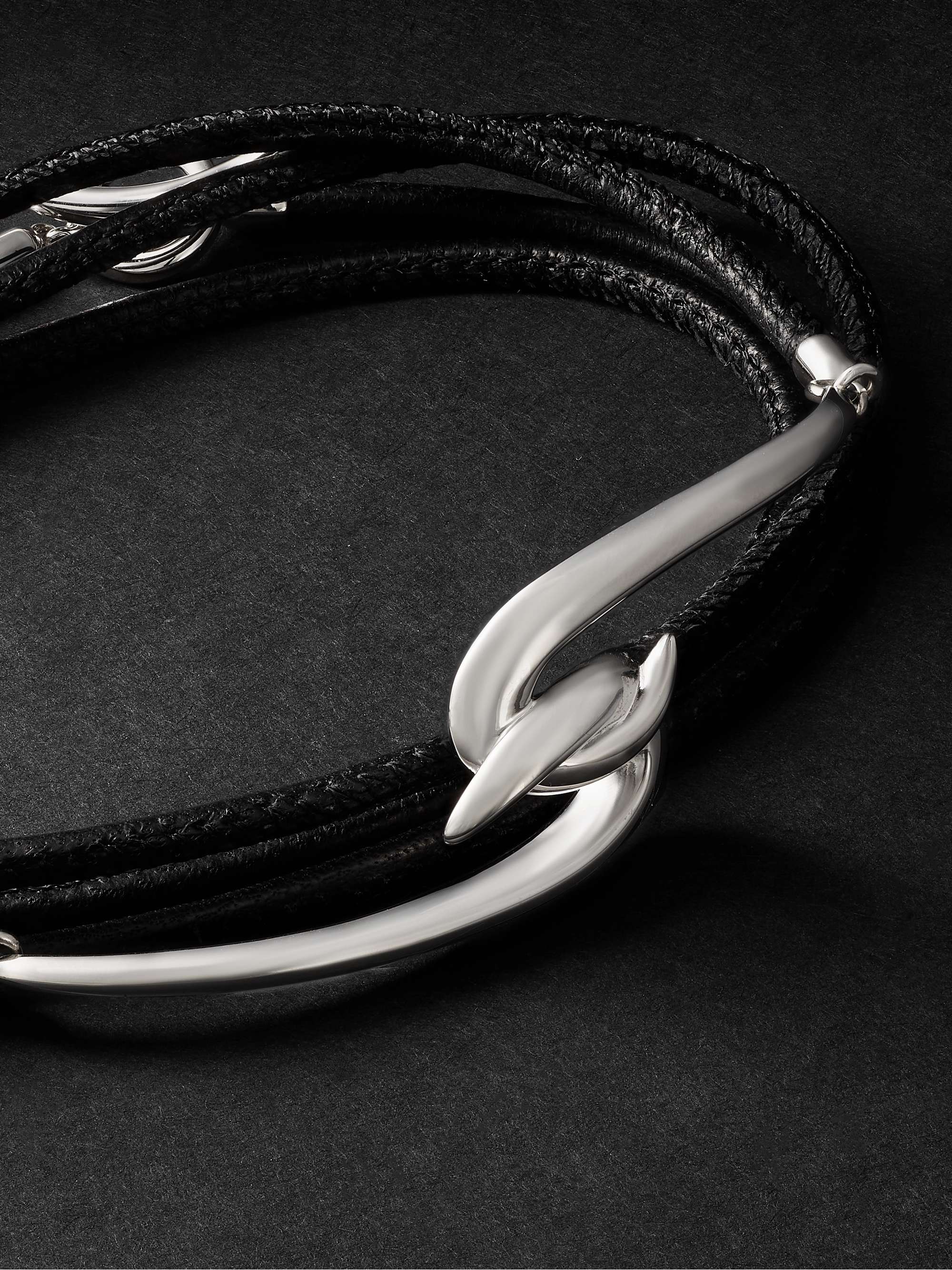 SHAUN LEANE Sterling Silver and Leather Wrap Bracelet