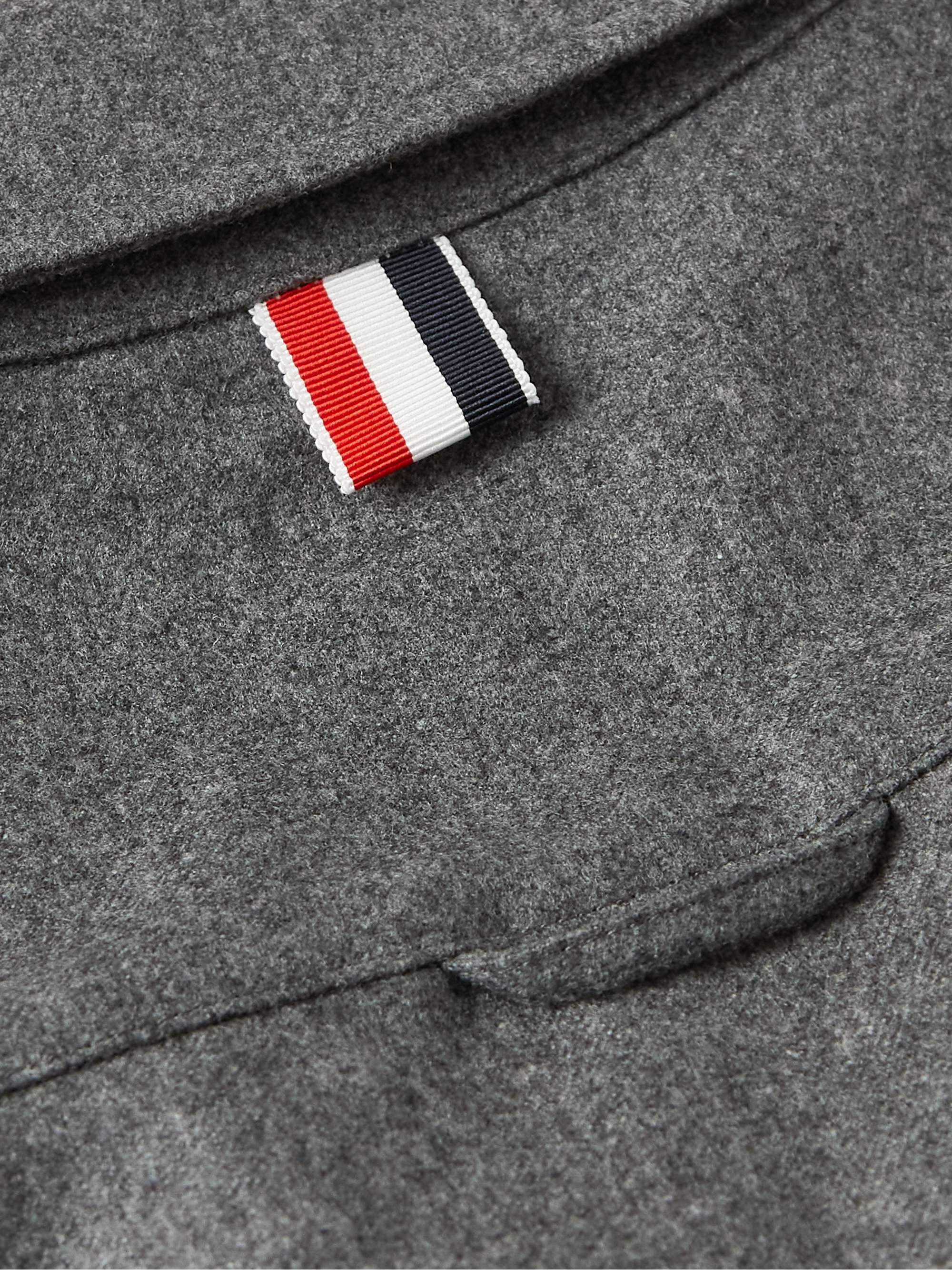 THOM BROWNE Striped Wool and Cashmere-Blend Flannel Overshirt