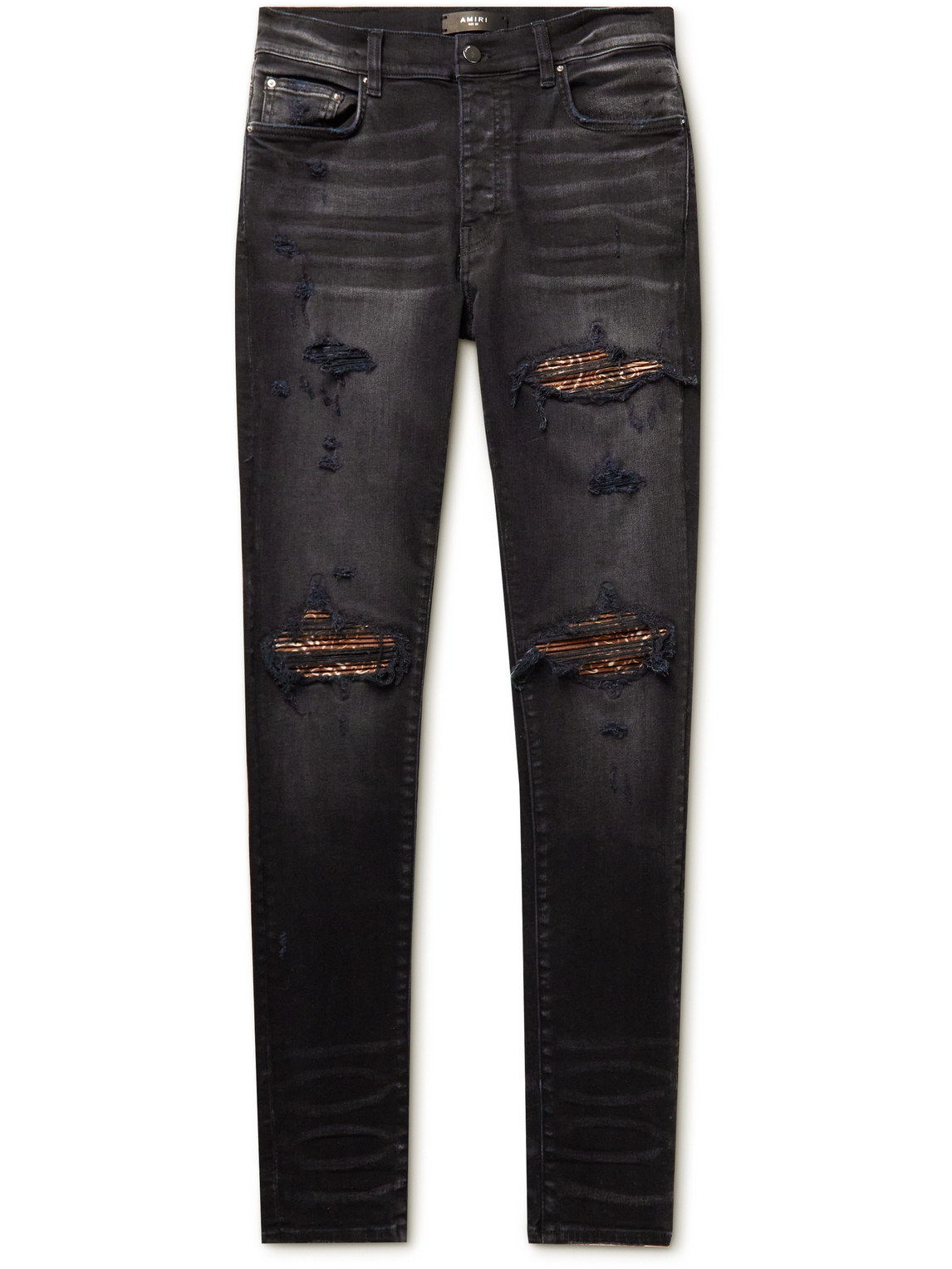 MX1 Skinny-Fit Panelled Distressed Jeans