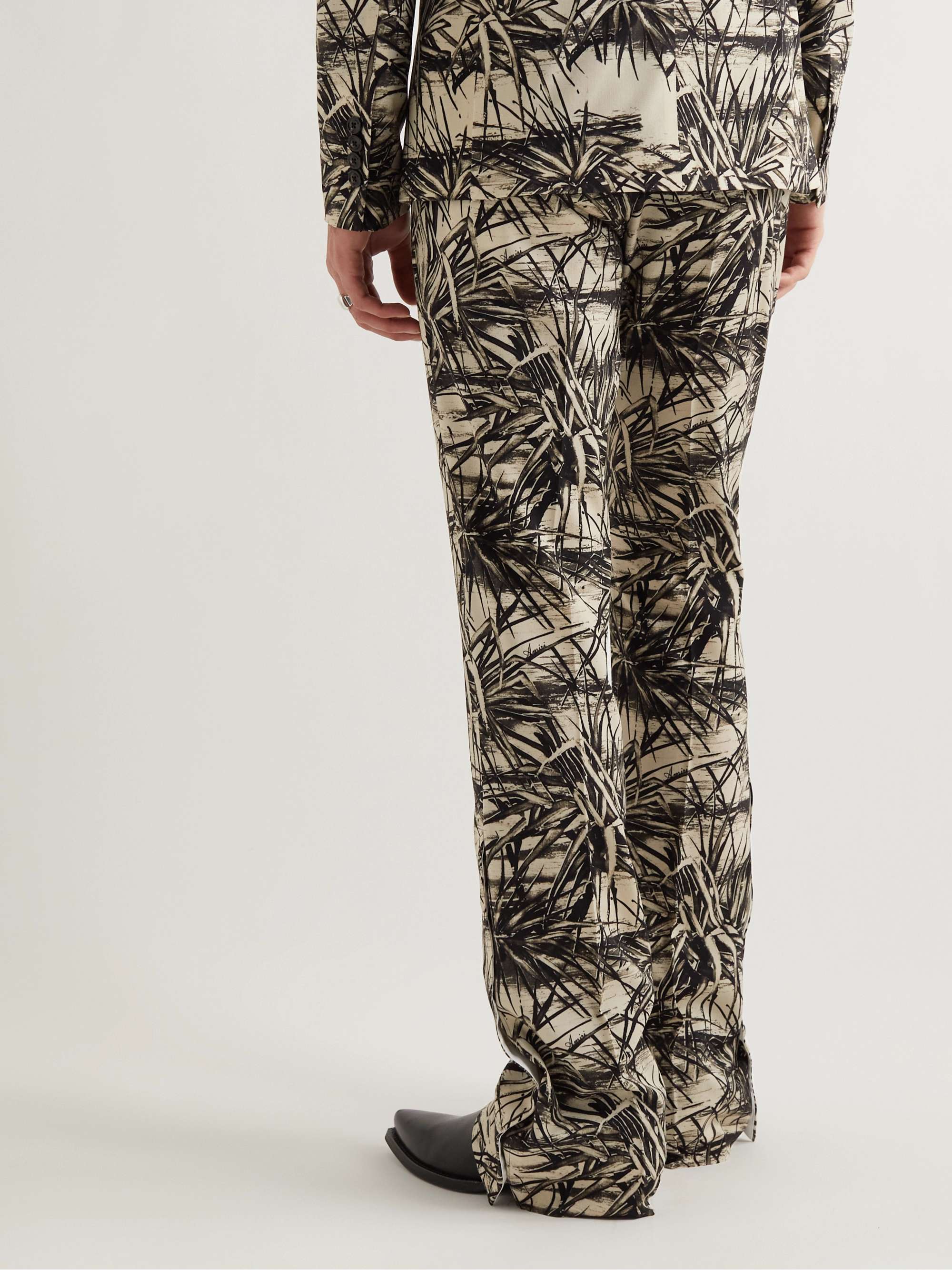 AMIRI Aloha Pleated Printed Wool-Blend Suit Trousers