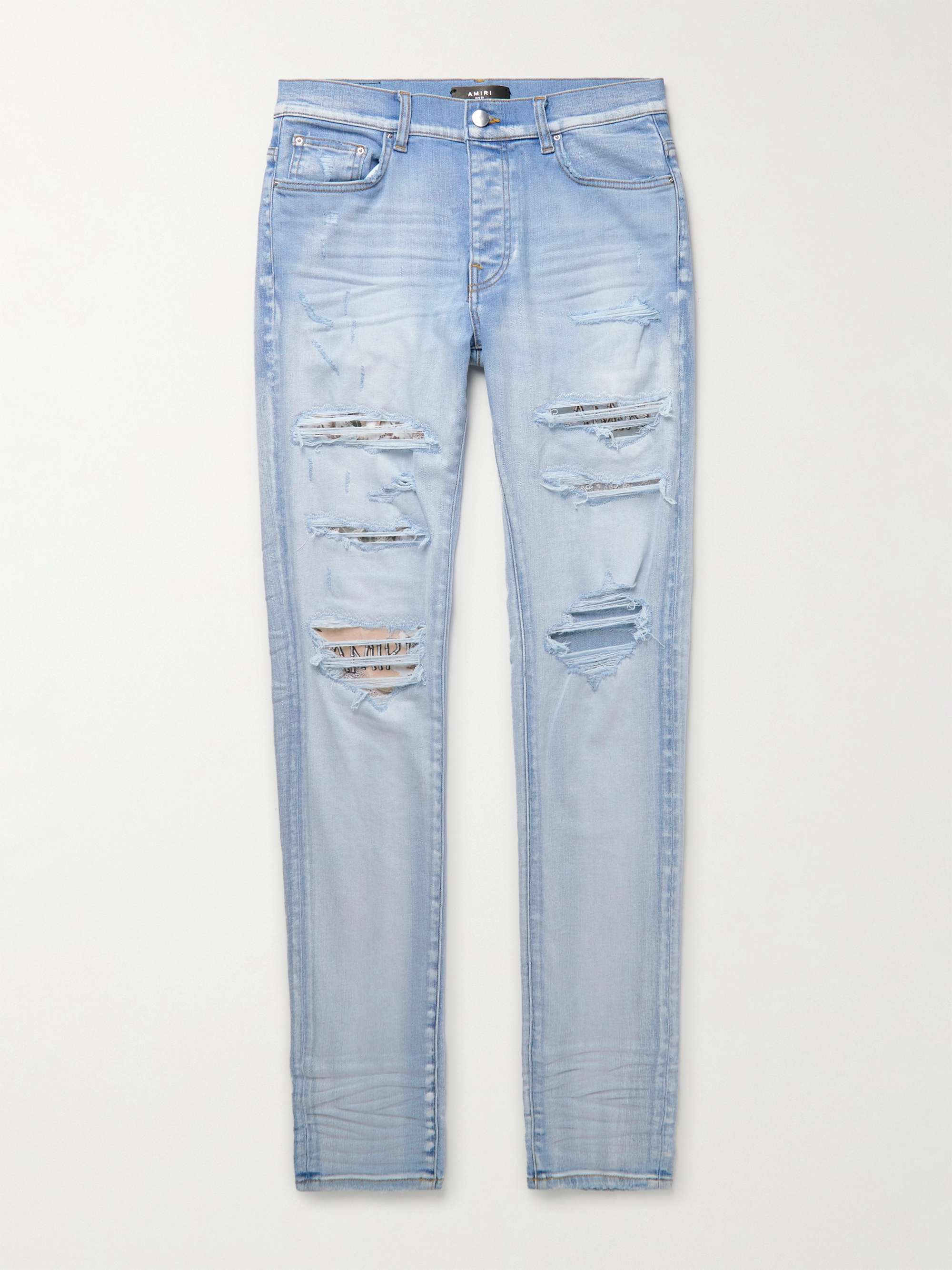 AMIRI Skinny-Fit Panelled Distressed Jeans