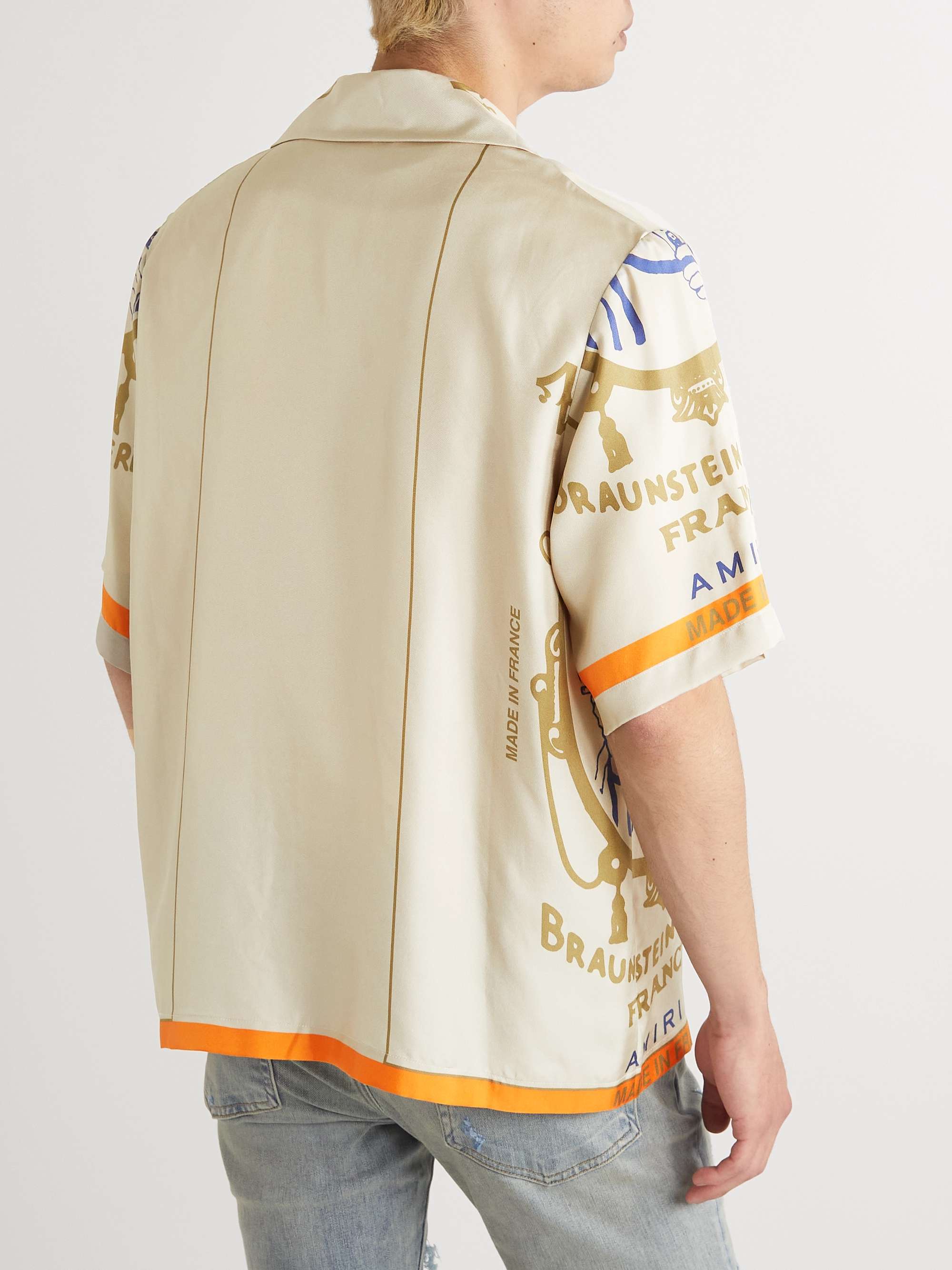 AMIRI Camp-Collar Printed Silk Shirt
