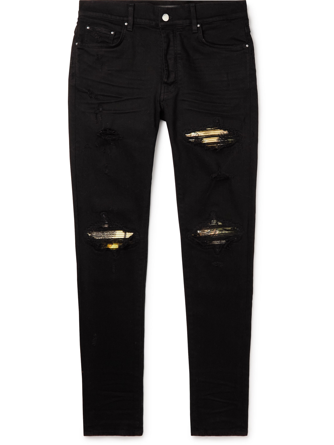 MX1 Panelled Distressed Skinny Jeans
