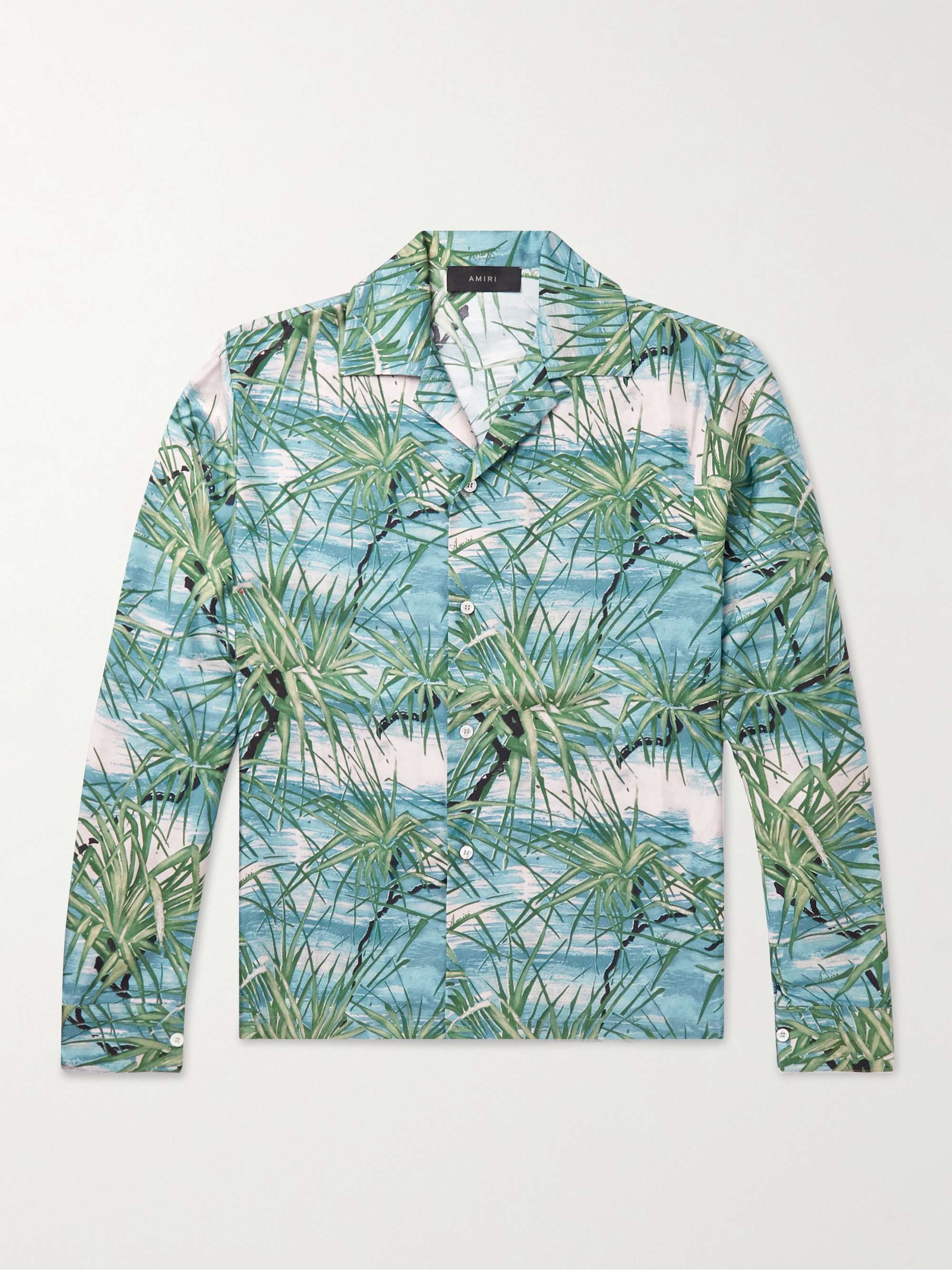 AMIRI Camp-Collar Floral-Print Silk-Twill Shirt