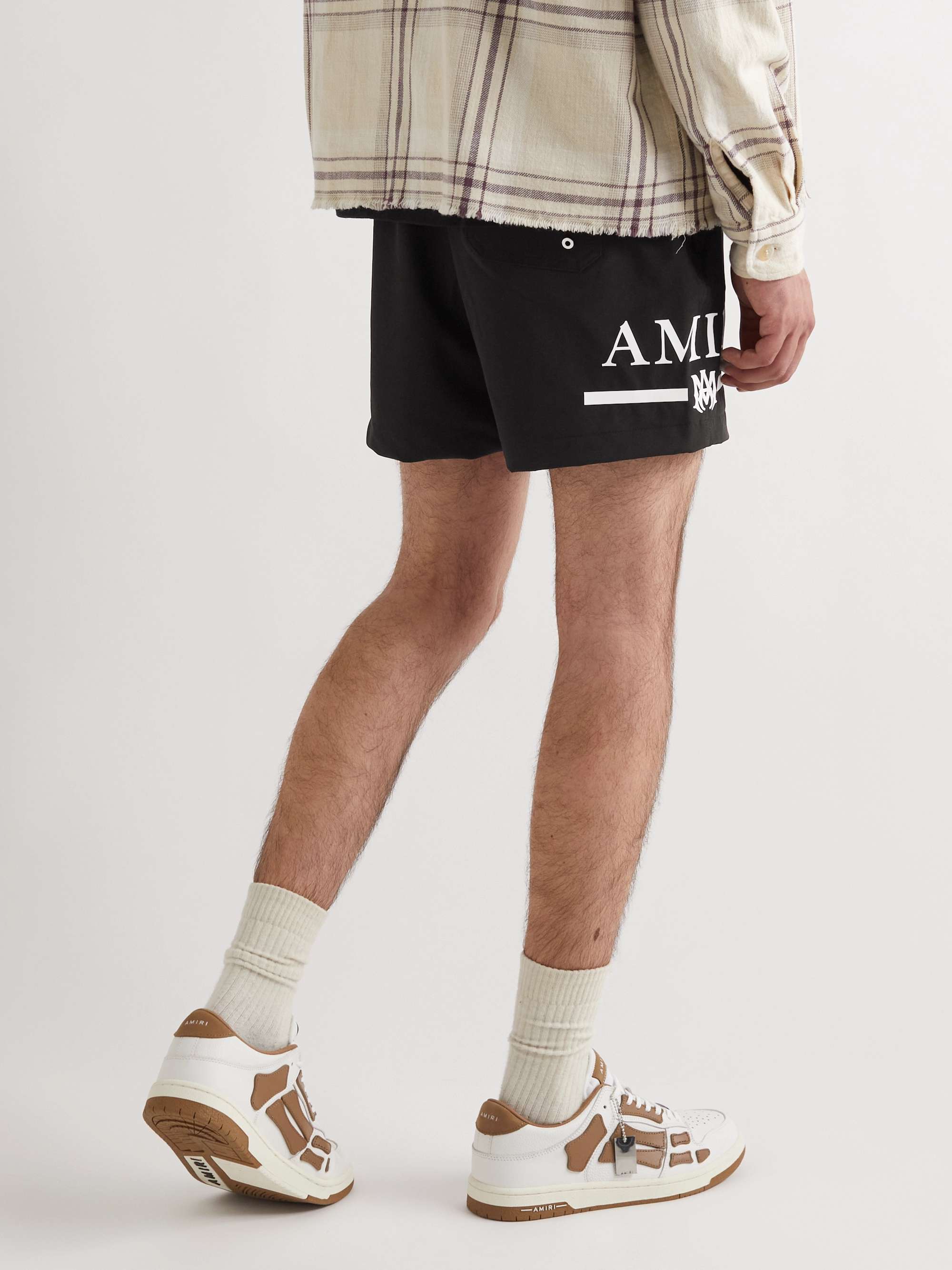 AMIRI MA Straight-Leg Short-Length Logo-Print Swim Shorts