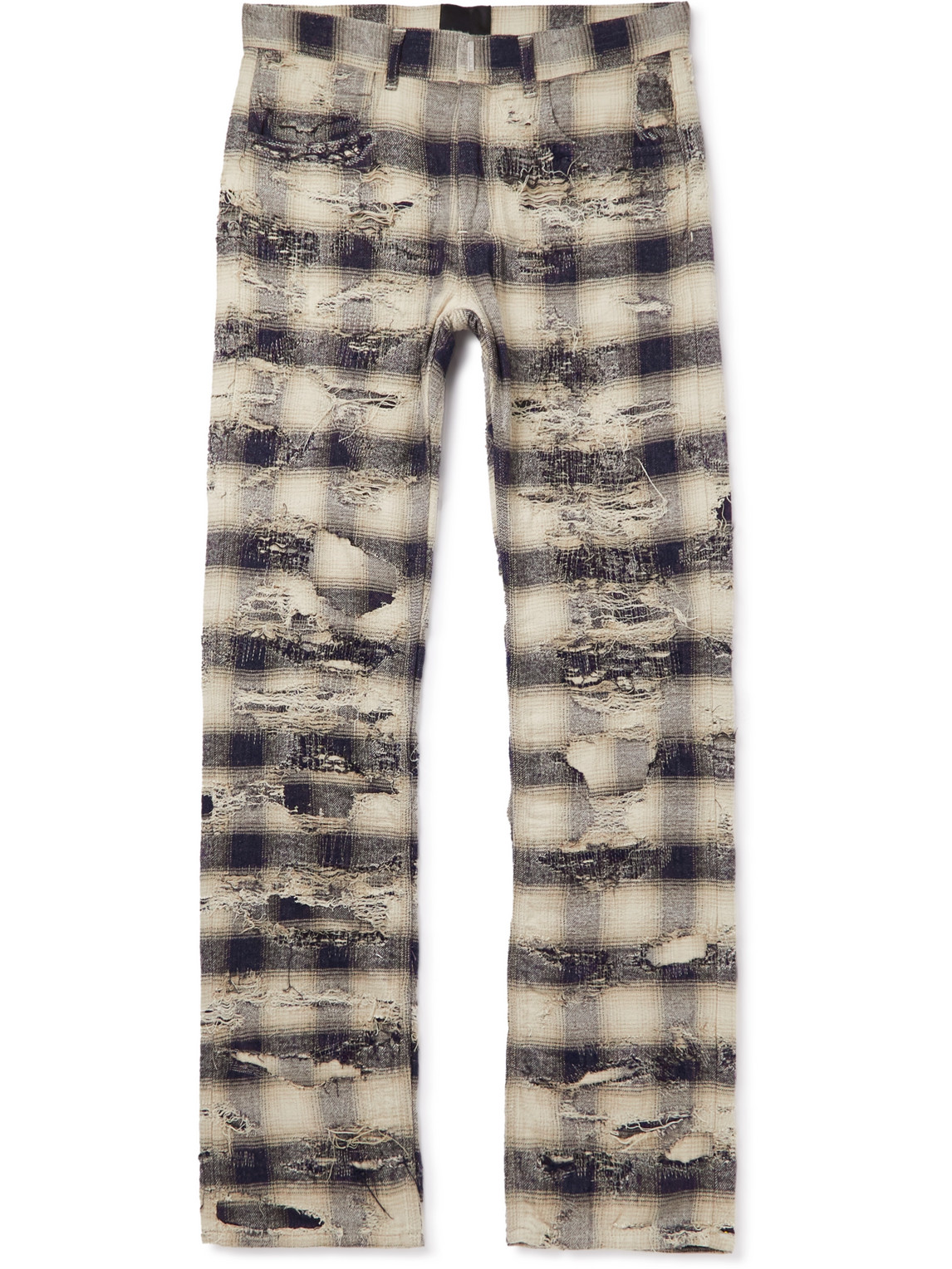 Givenchy Checked Slim-fit Straight-leg Cotton Trousers In Neutrals 
