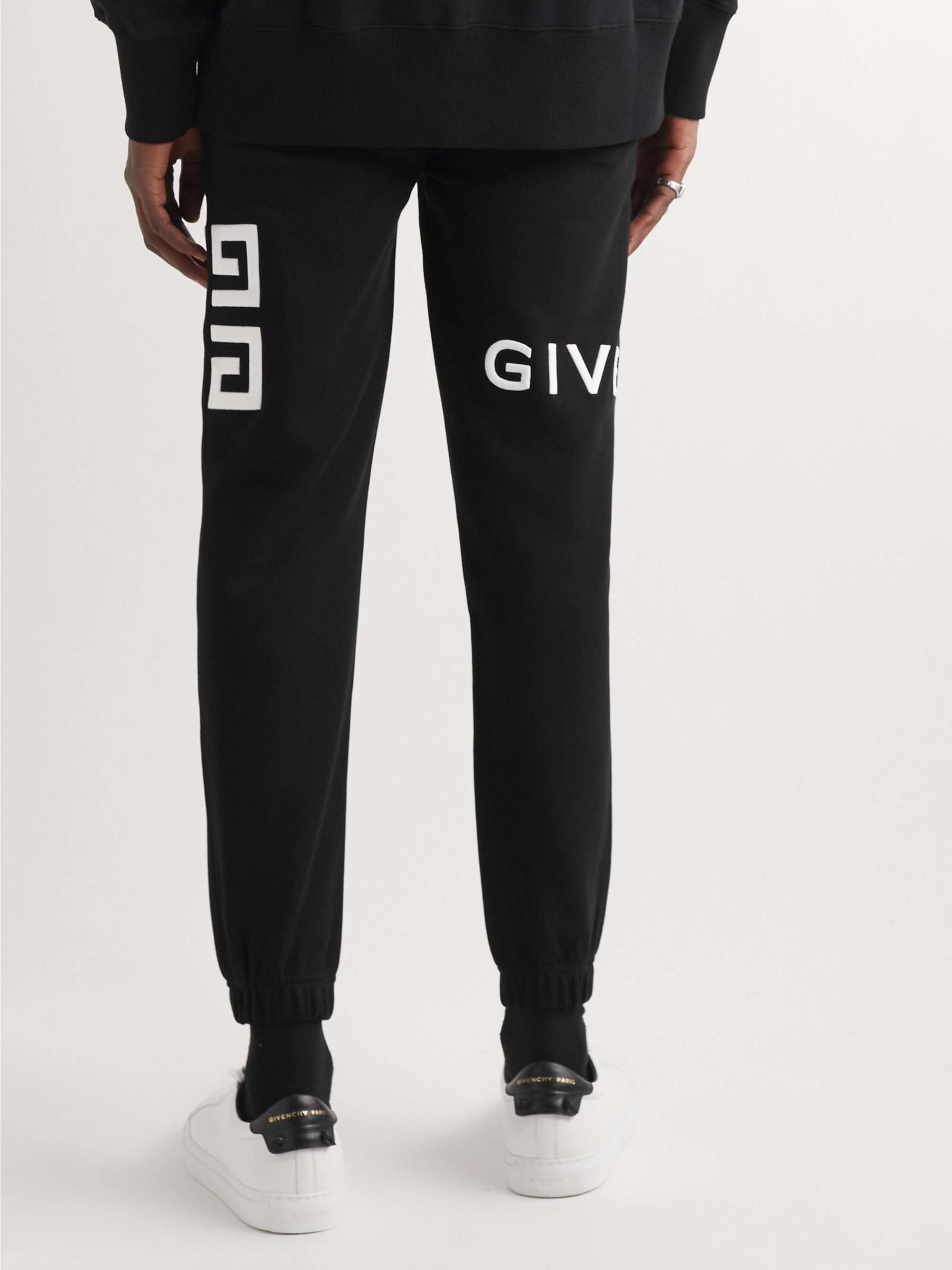 GIVENCHY Slim-Fit Logo-Embroidered Cotton-Jersey Sweatpants