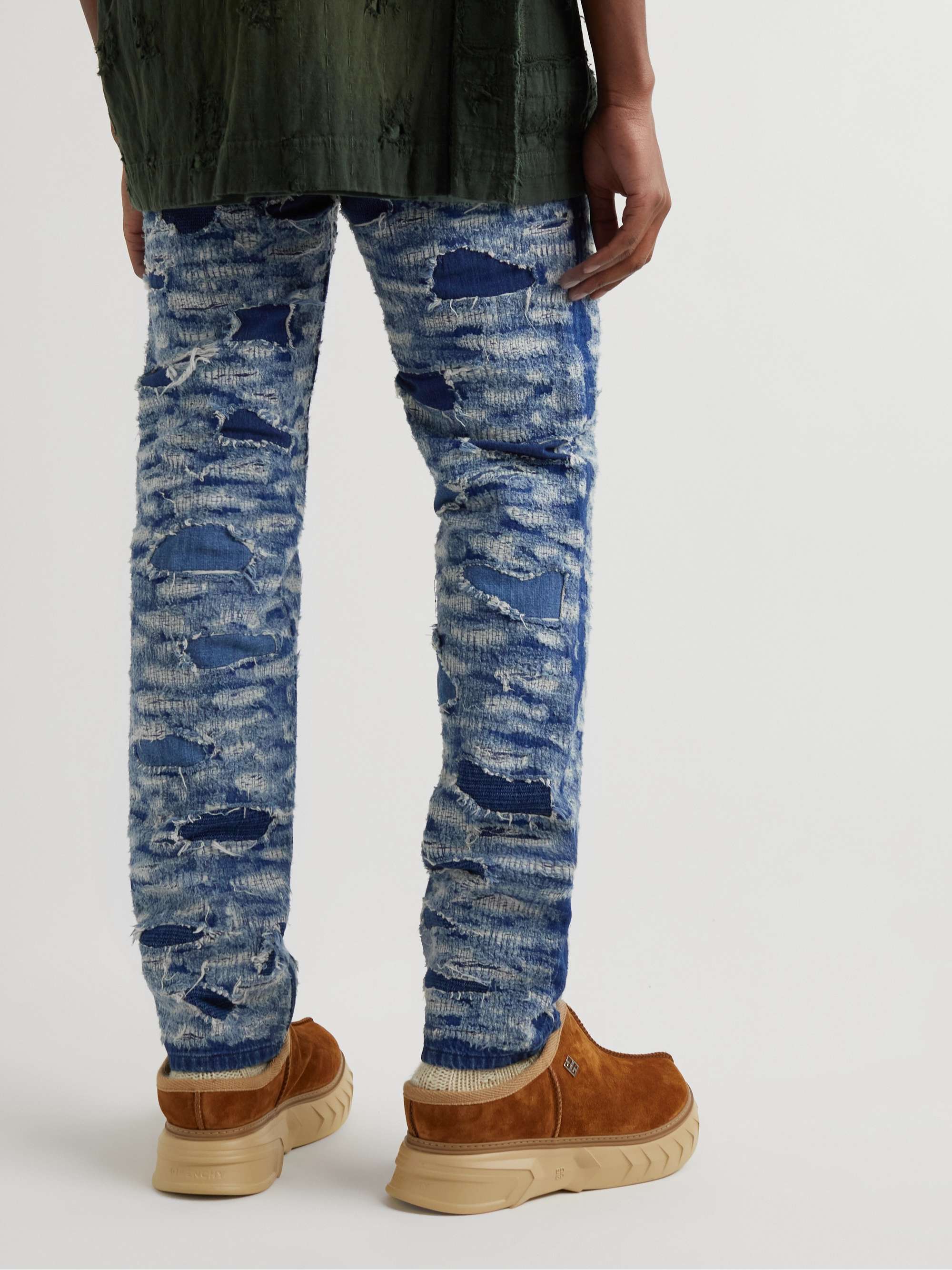 GIVENCHY Slim-Fit Panelled Distressed Jeans
