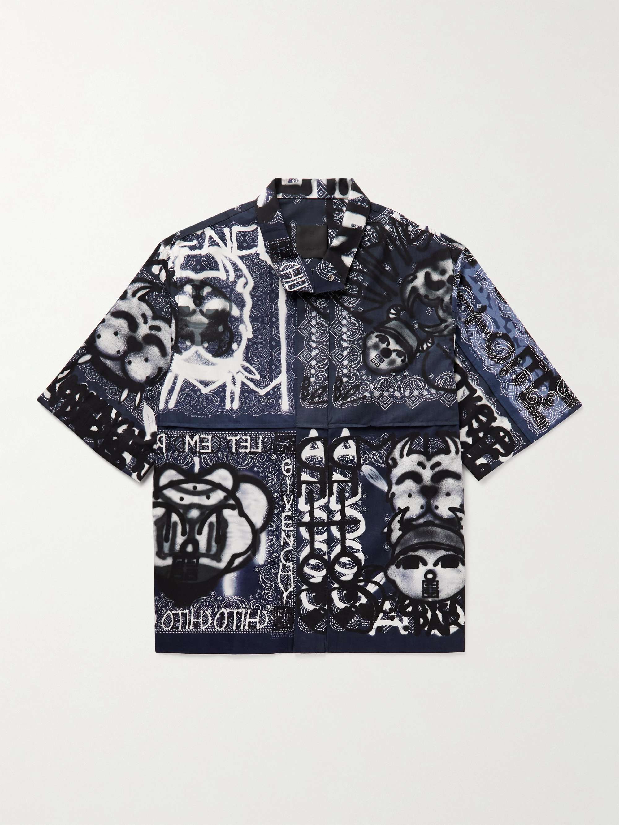GIVENCHY + Chito Printed Cotton-Poplin Zip-Up Shirt