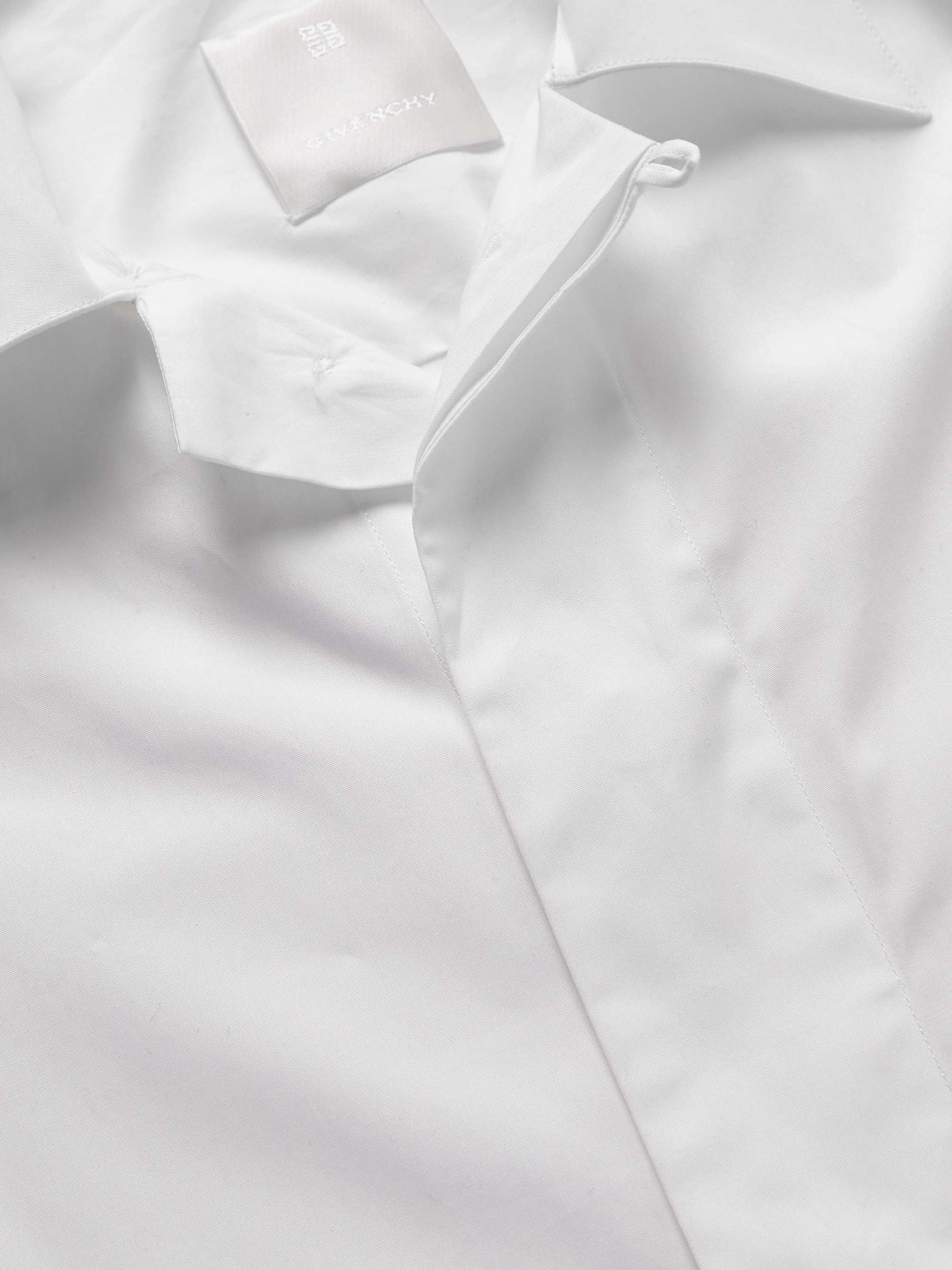 GIVENCHY Convertible-Collar Harness-Detailed Cotton-Poplin Shirt