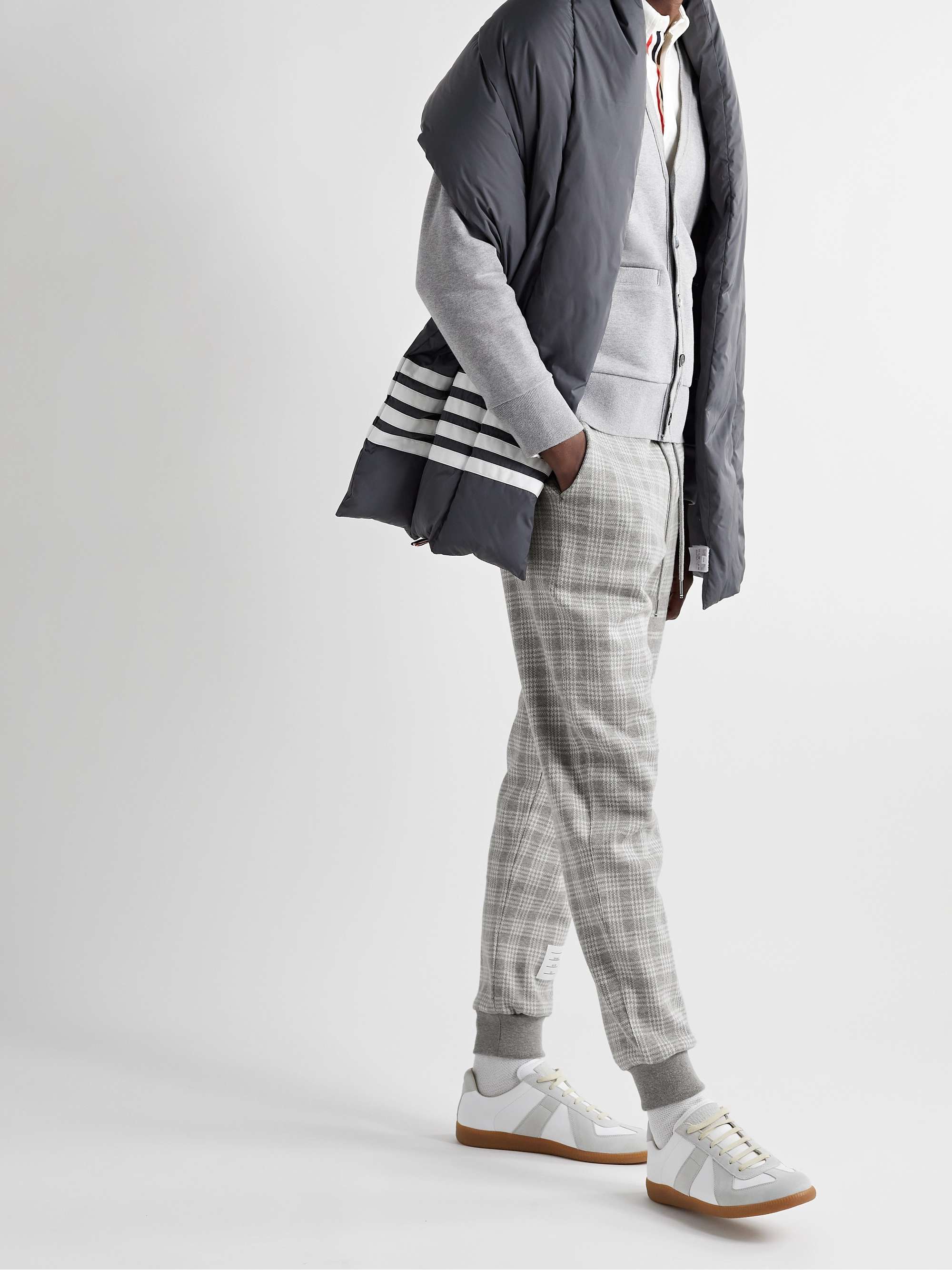 THOM BROWNE Slim-Fit Tapered Prince of Wales Cotton Sweatpants