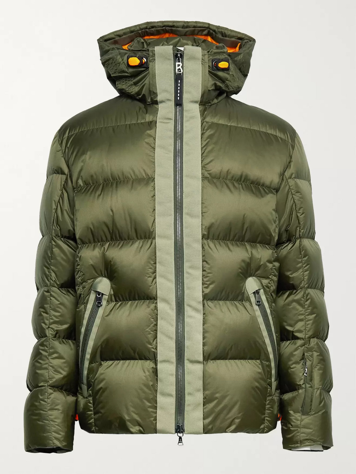 Bogner Elvin-d Quilted Ripstop Down Hooded Ski Jacket In Green