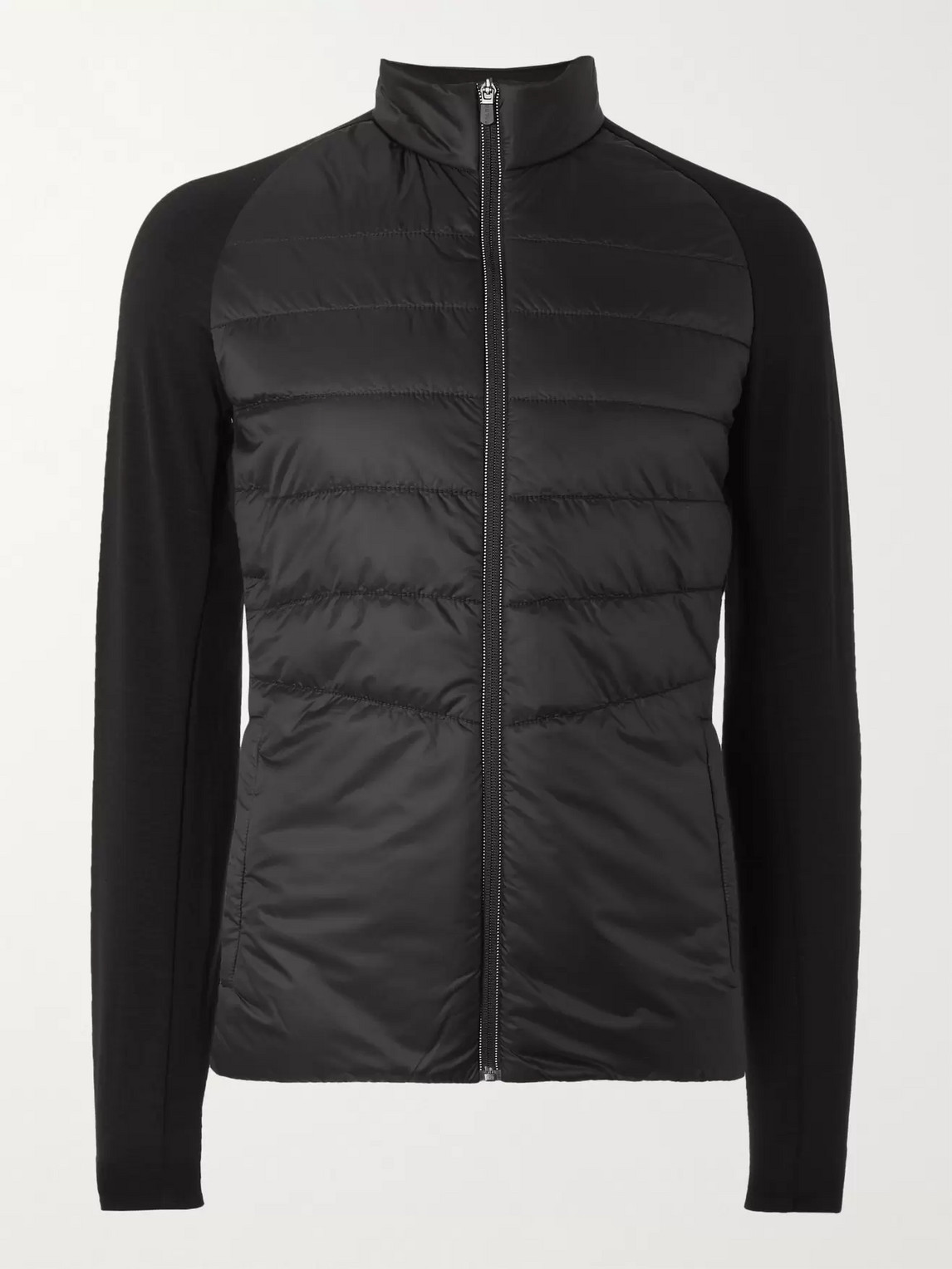 Falke Stretch Jersey-trimmed Quilted Ski Jacket In Black