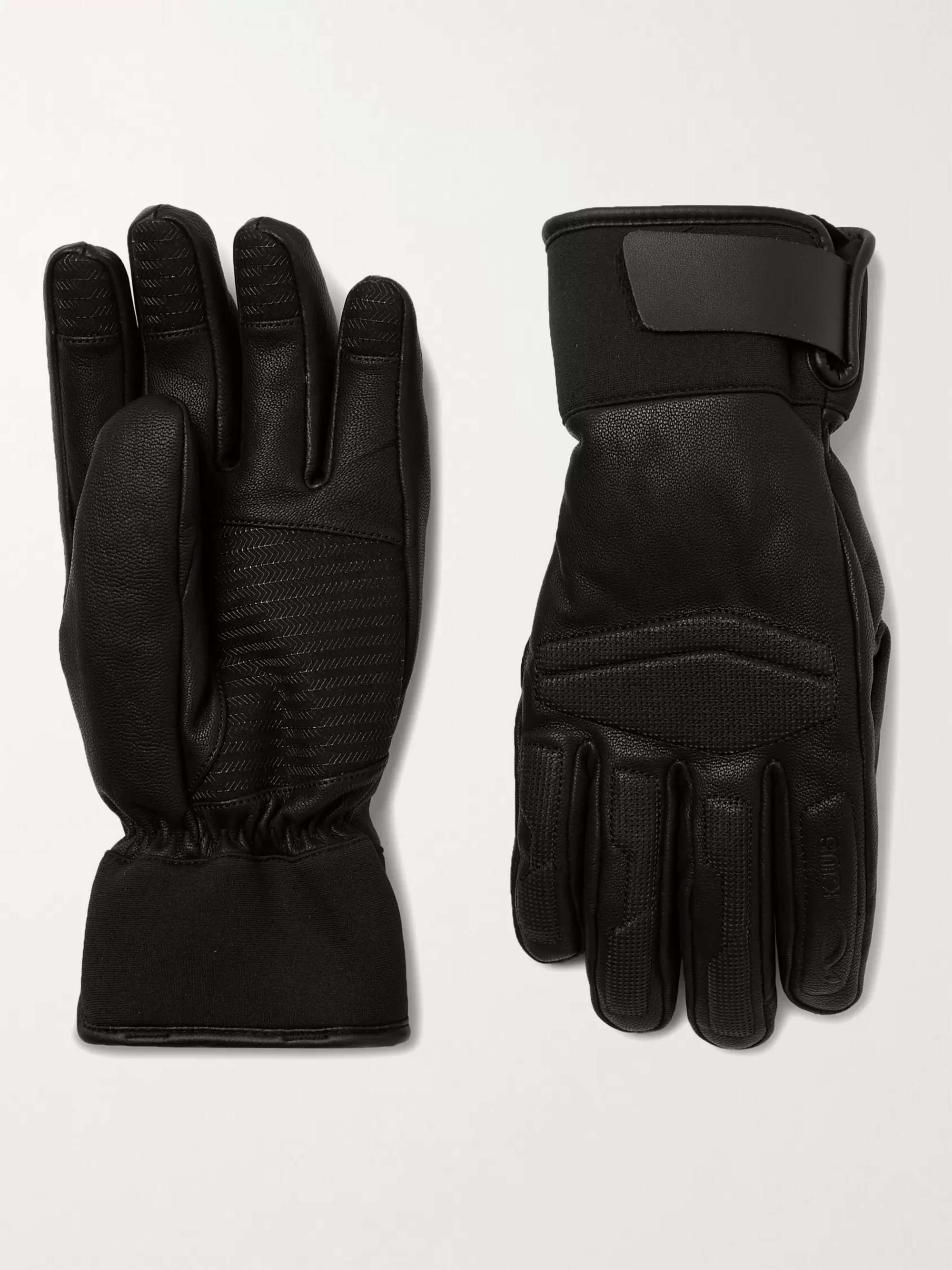 KJUS Performance Leather and Neoprene Ski Gloves