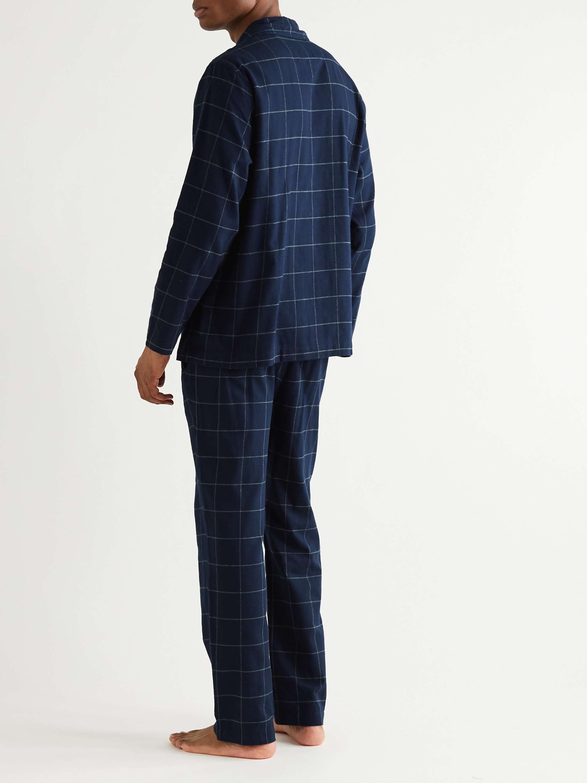 POLO RALPH LAUREN Logo-Embroidered Checked Cotton-Flannel Pyjama set