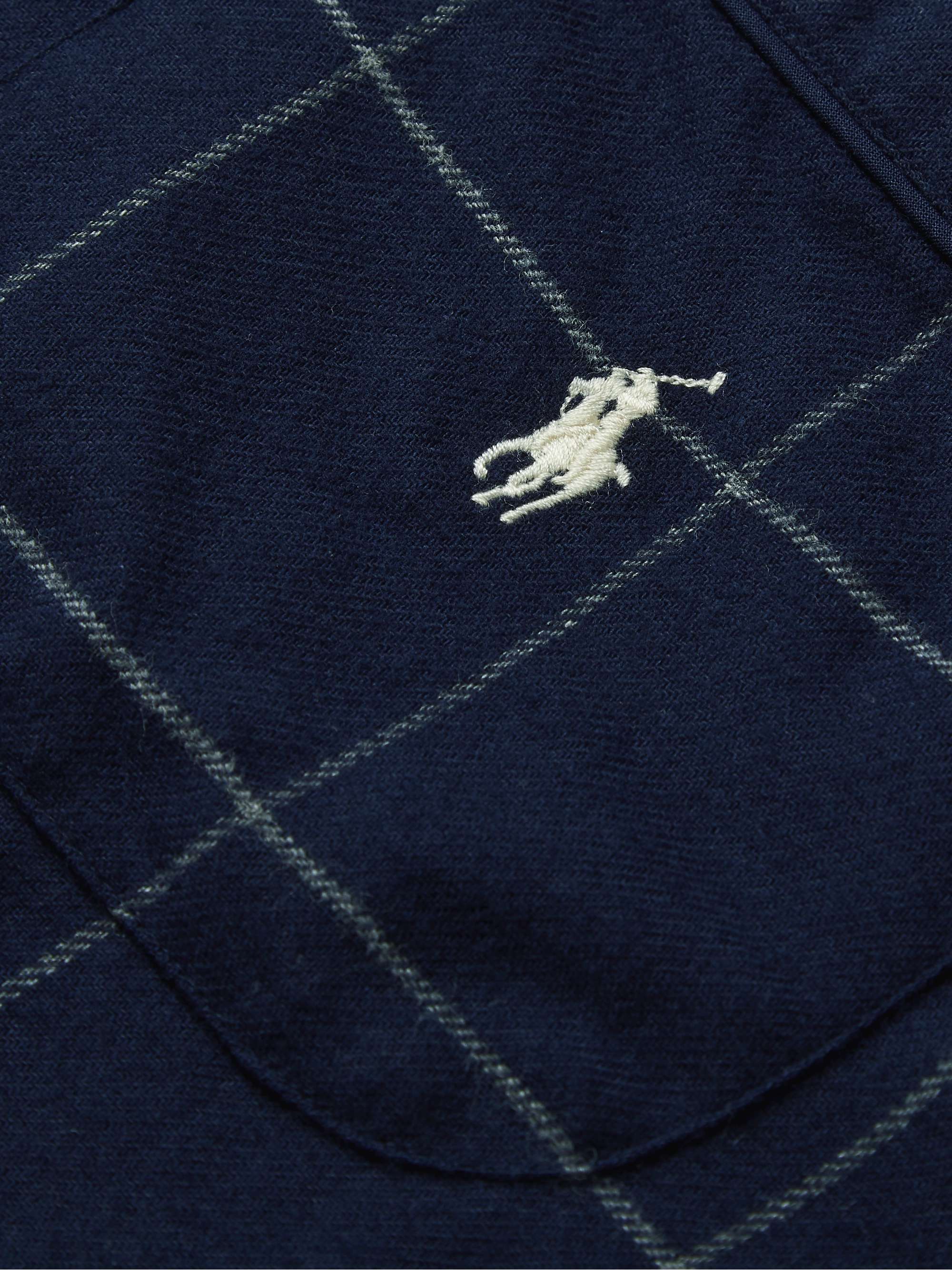 POLO RALPH LAUREN Logo-Embroidered Checked Cotton-Flannel Pyjama set