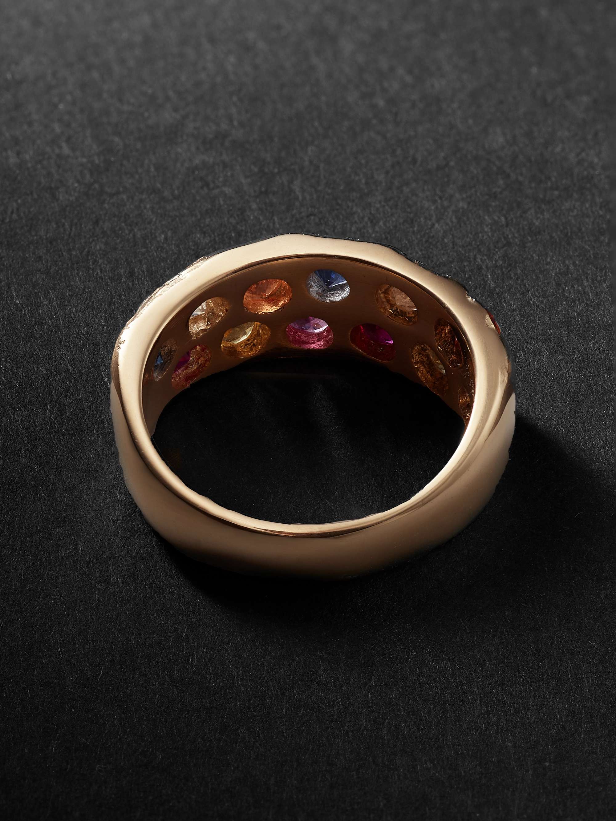 Bleue Burnham Riviera 9-karat Gold Sapphire Ring in Metallic for Men Mens Jewellery Rings 