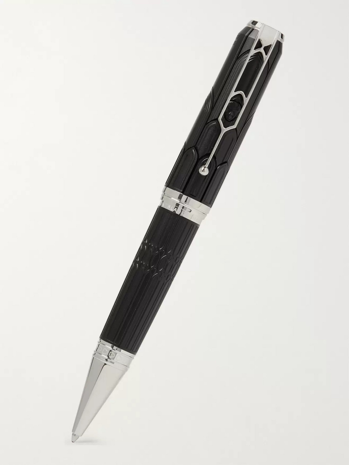 Montblanc Writers Edition Victor Hugo Resin And Platinum-plated Ballpoint Pen In Black