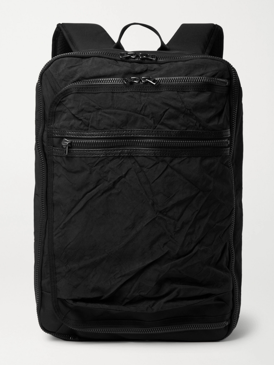 MASTER-PIECE REBIRTH PROJECT LEATHER-TRIMMED NYLON AND CANVAS BACKPACK