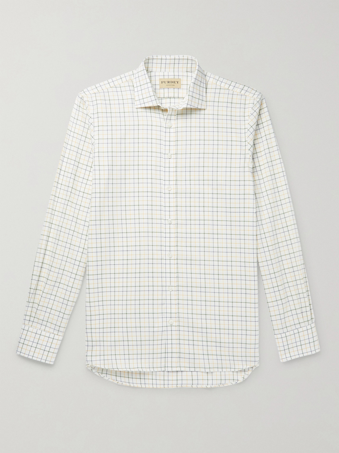 Purdey Checked Cotton And Wool-blend Flannel Shirt In Neutrals