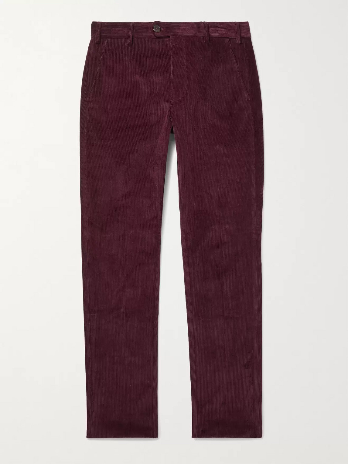 Purdey Slim-fit Stretch-cotton Corduroy Trousers In Red