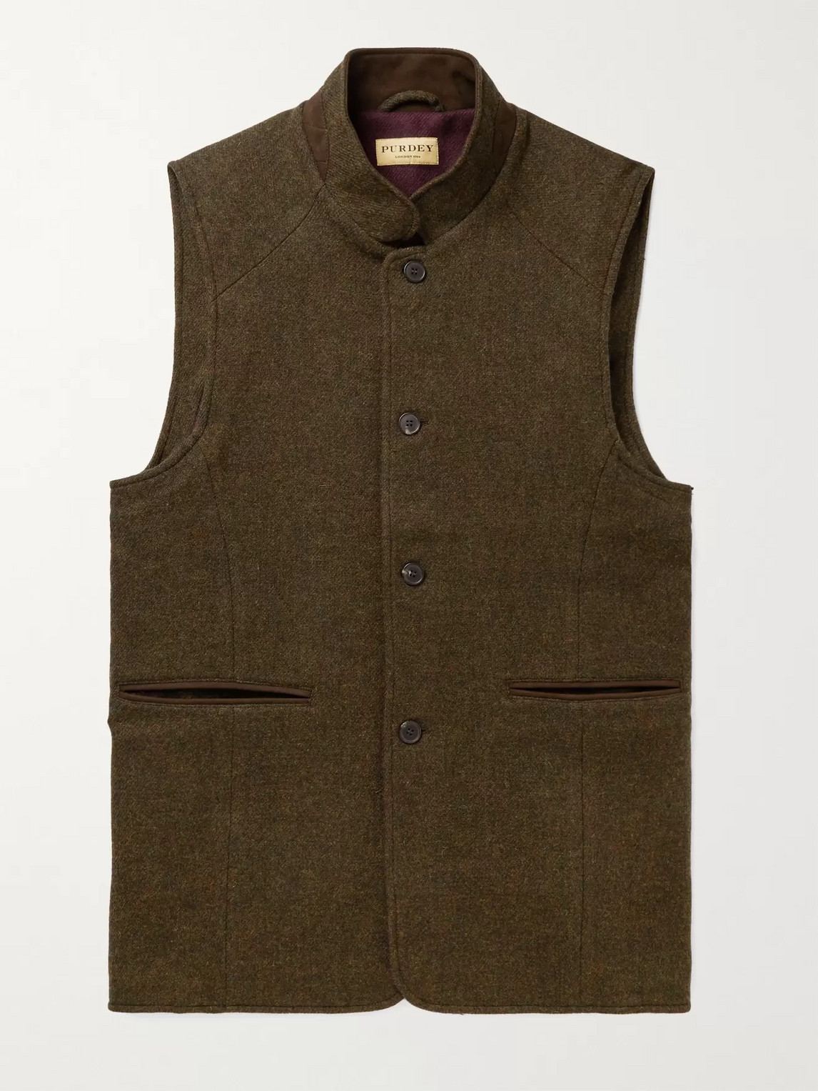 Purdey Hawick Wool And Cashmere-blend Tweed Gilet In Green
