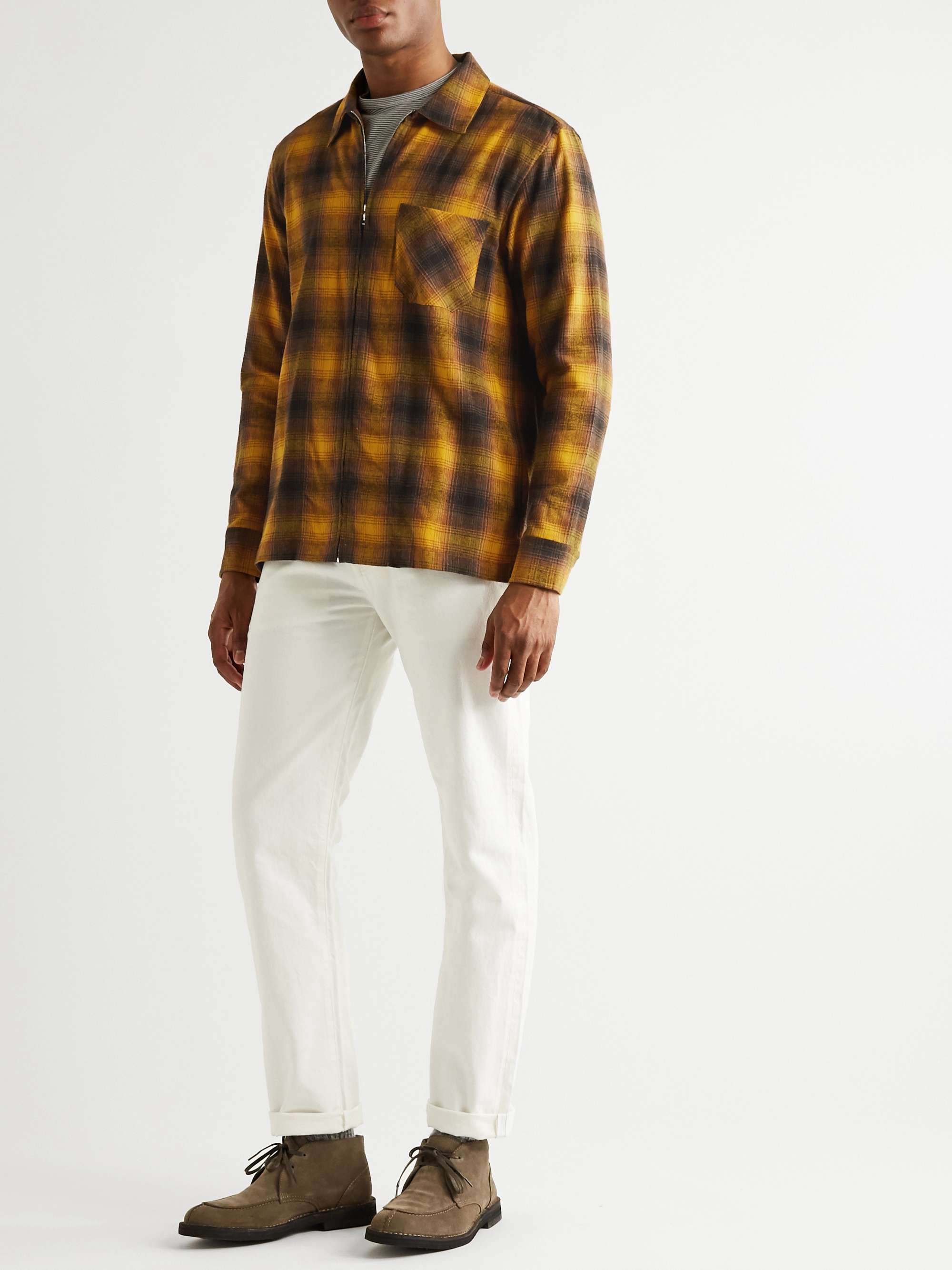 MR P. Checked Flannel Zip-Up Shirt