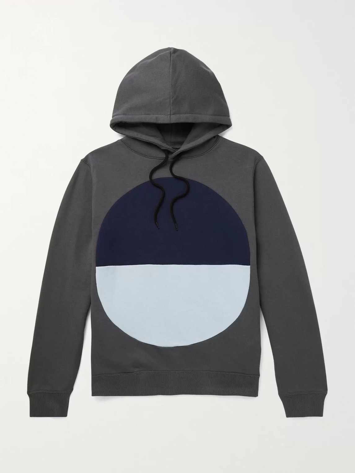 Aloye Colour-block Loopback Cotton-jersey Hoodie In Gray