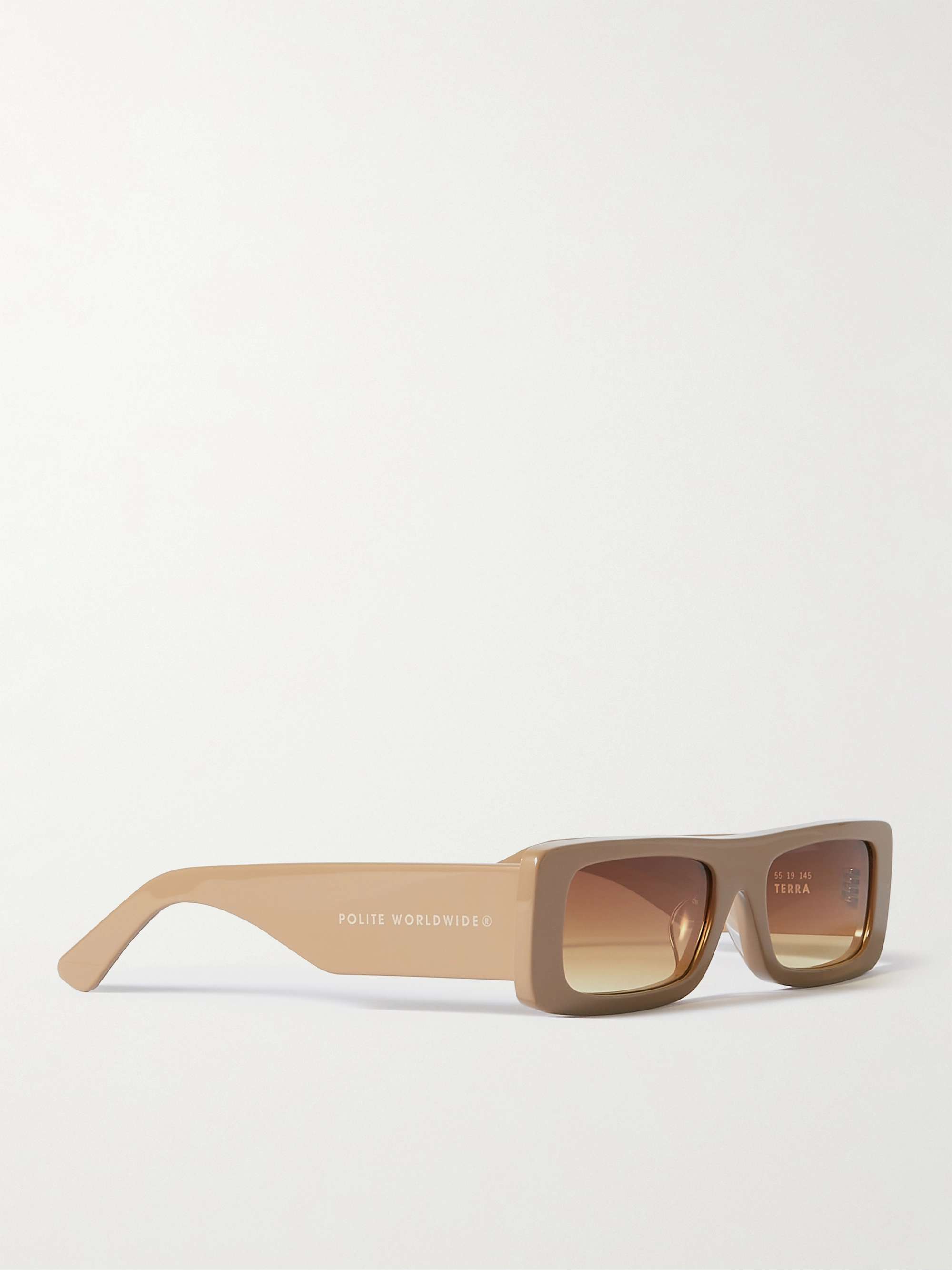 POLITE WORLDWIDE Terra Rectangle-Frame Bio-Acetate Sunglasses