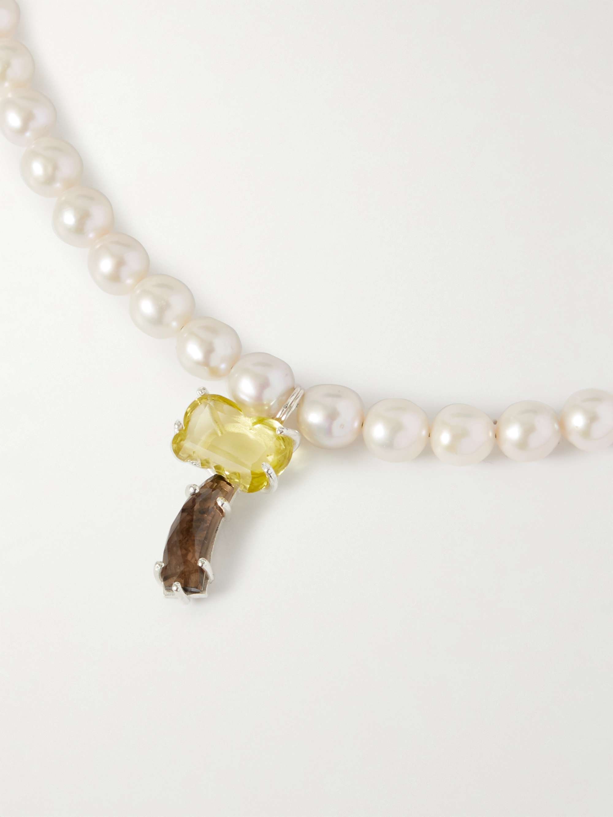 POLITE WORLDWIDE Silver, Pearl and Citrine Pendant Necklace