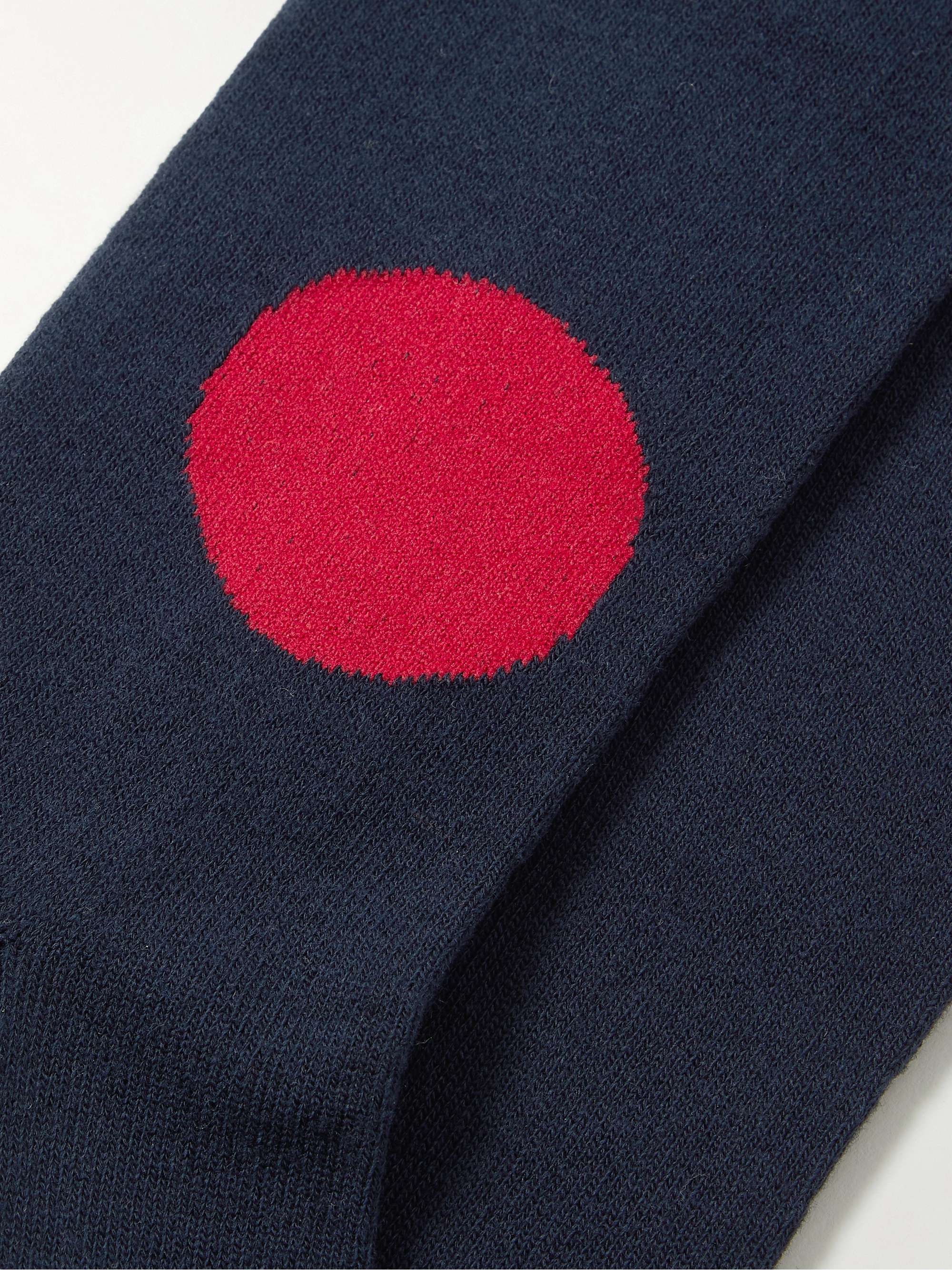 BLUE BLUE JAPAN Intarsia Cotton-Blend Socks