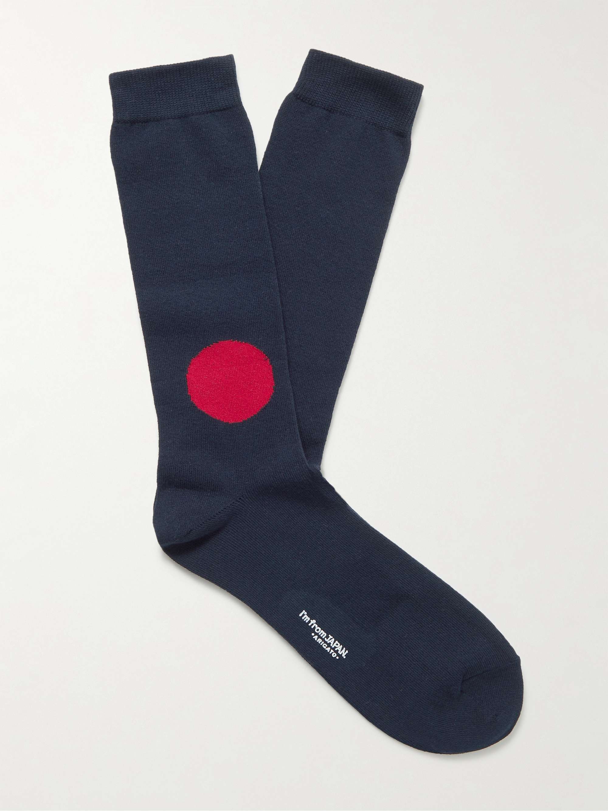 BLUE BLUE JAPAN Intarsia Cotton-Blend Socks