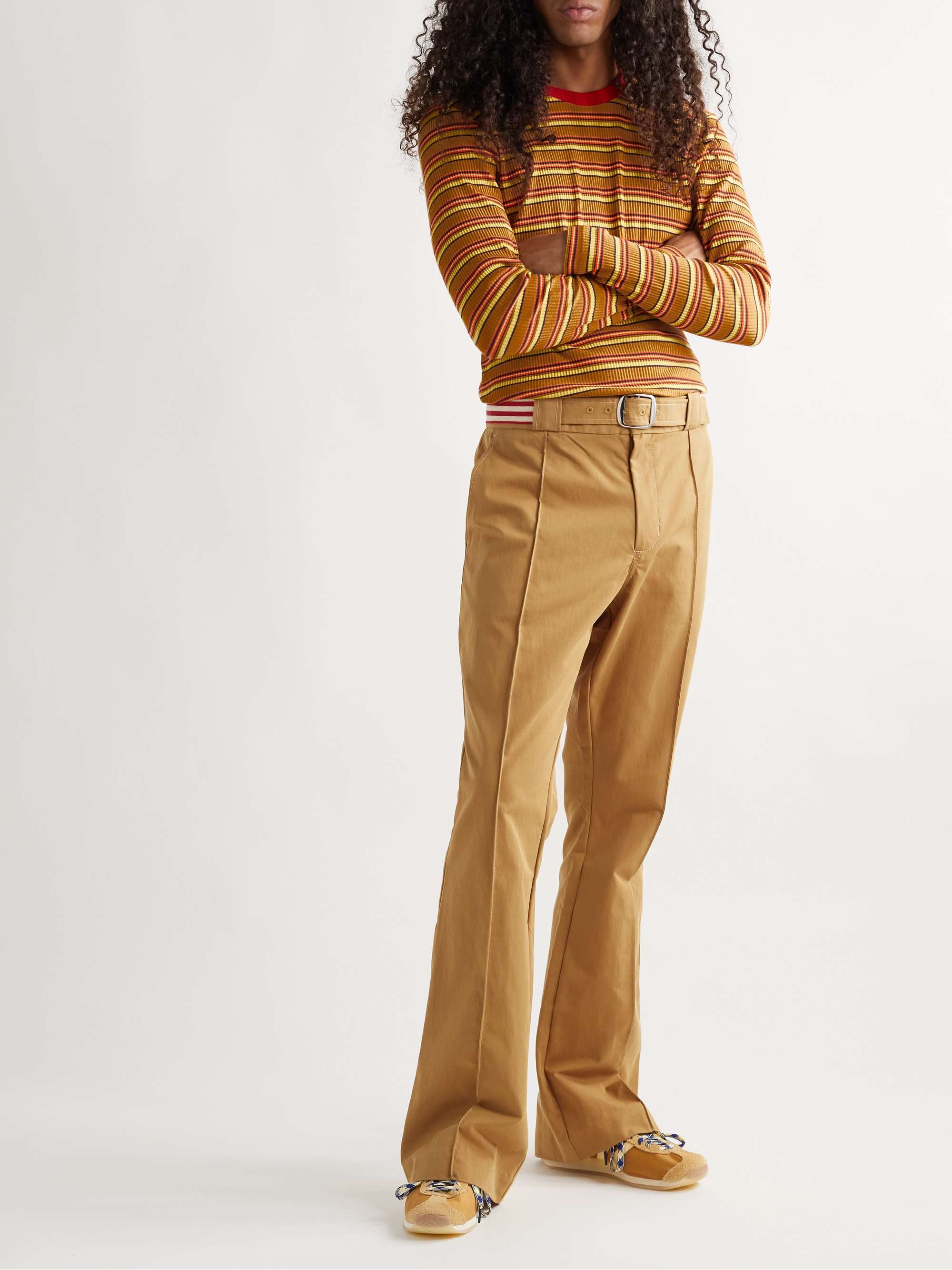 ADIDAS CONSORTIUM + Wales Bonner Slim-Fit Striped Ribbed Cotton-Blend T-Shirt