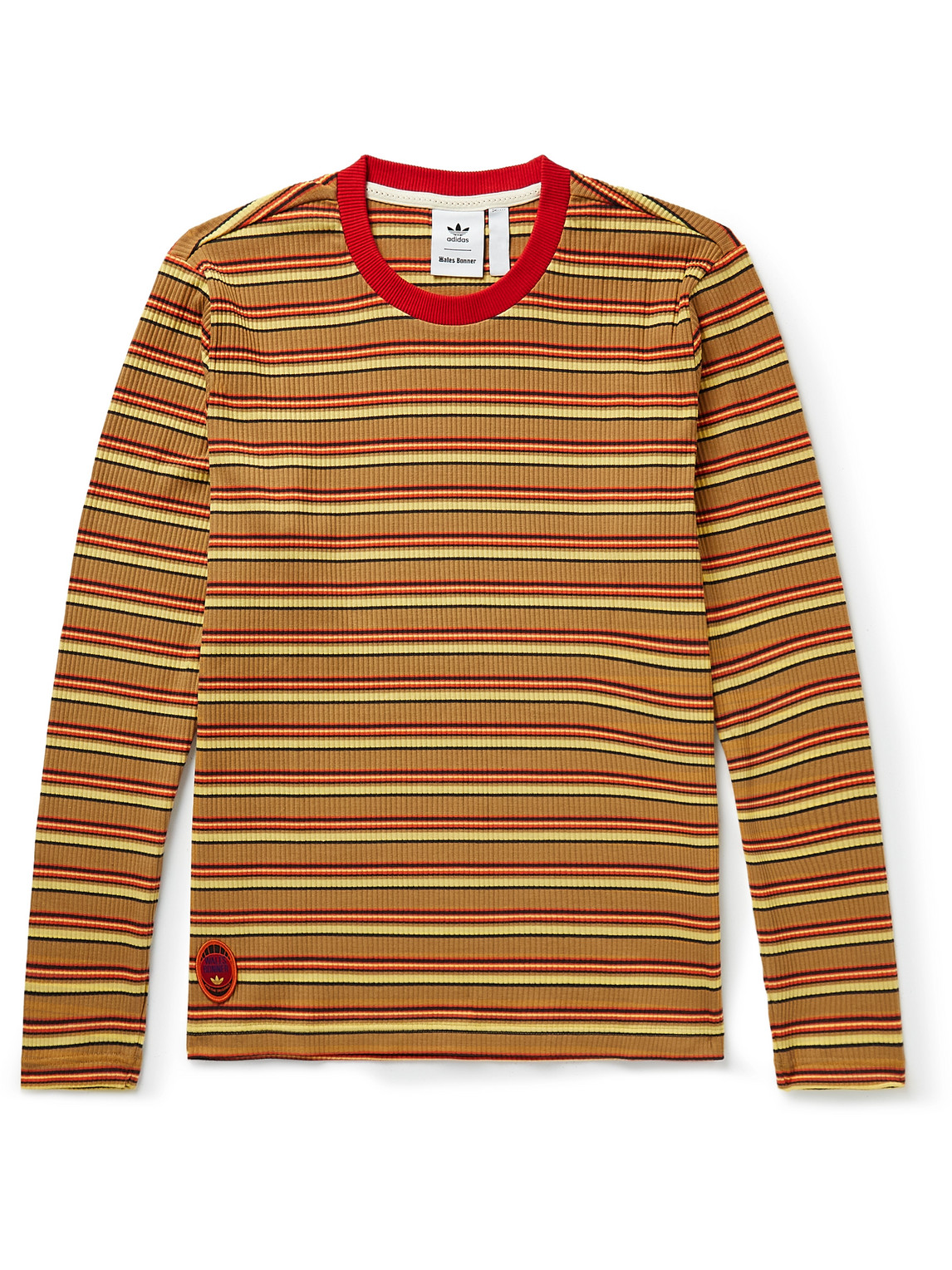 Adidas Consortium Wales Bonner Slim-fit Striped Ribbed Cotton-blend T-shirt In Multi