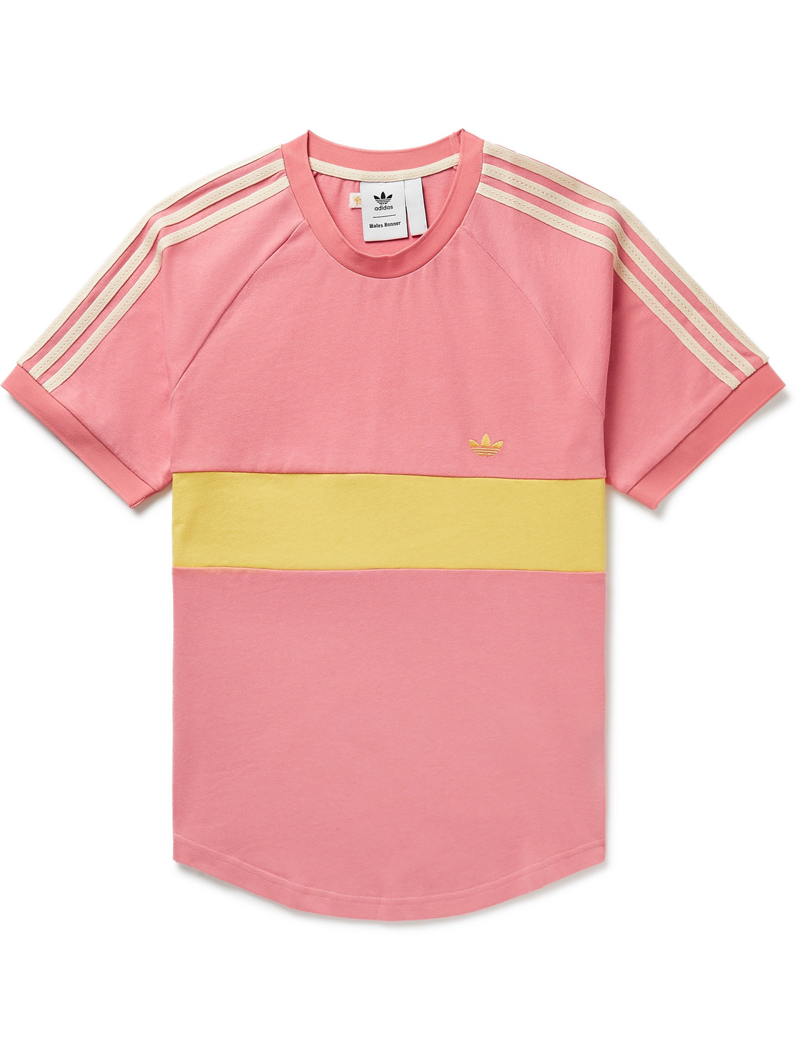 Adidas Consortium Wales Bonner Striped Organic Cotton T-shirt In Pink